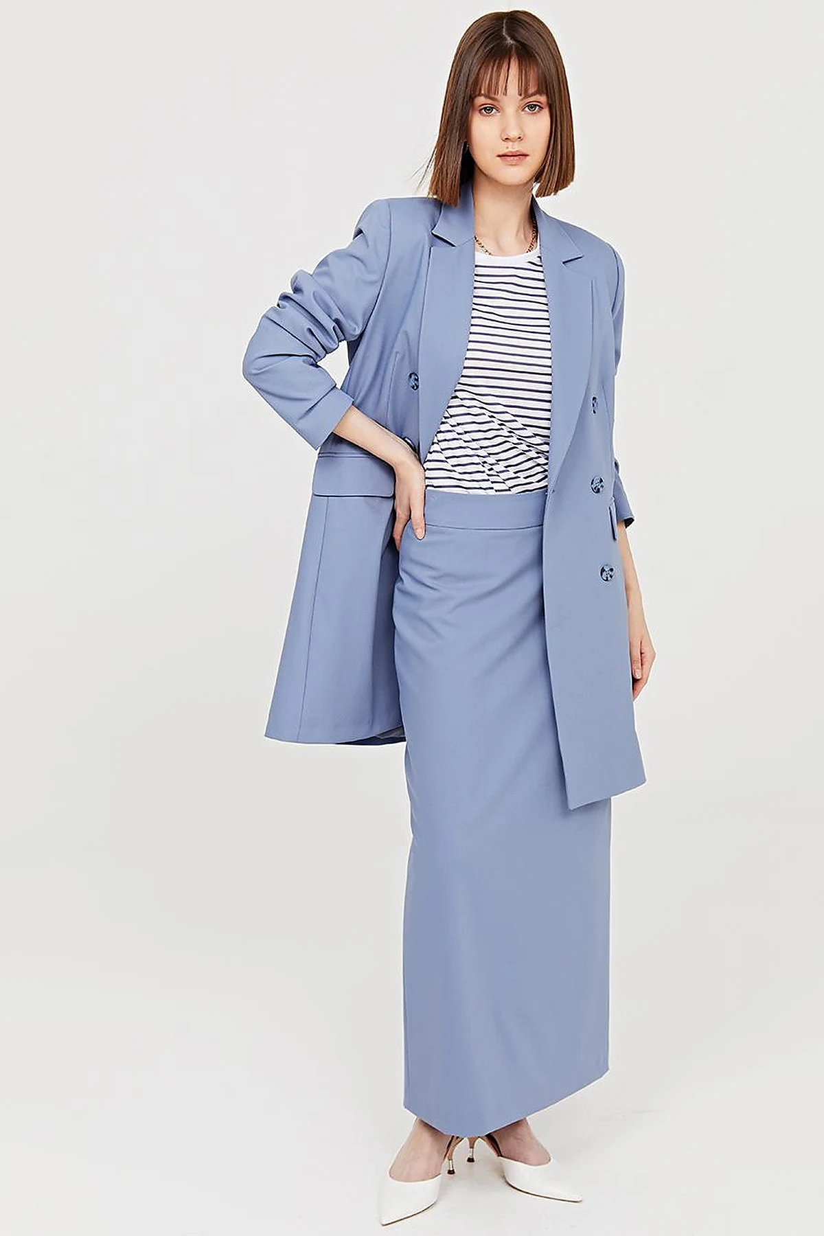 Basic Pencil Skirt Indigo