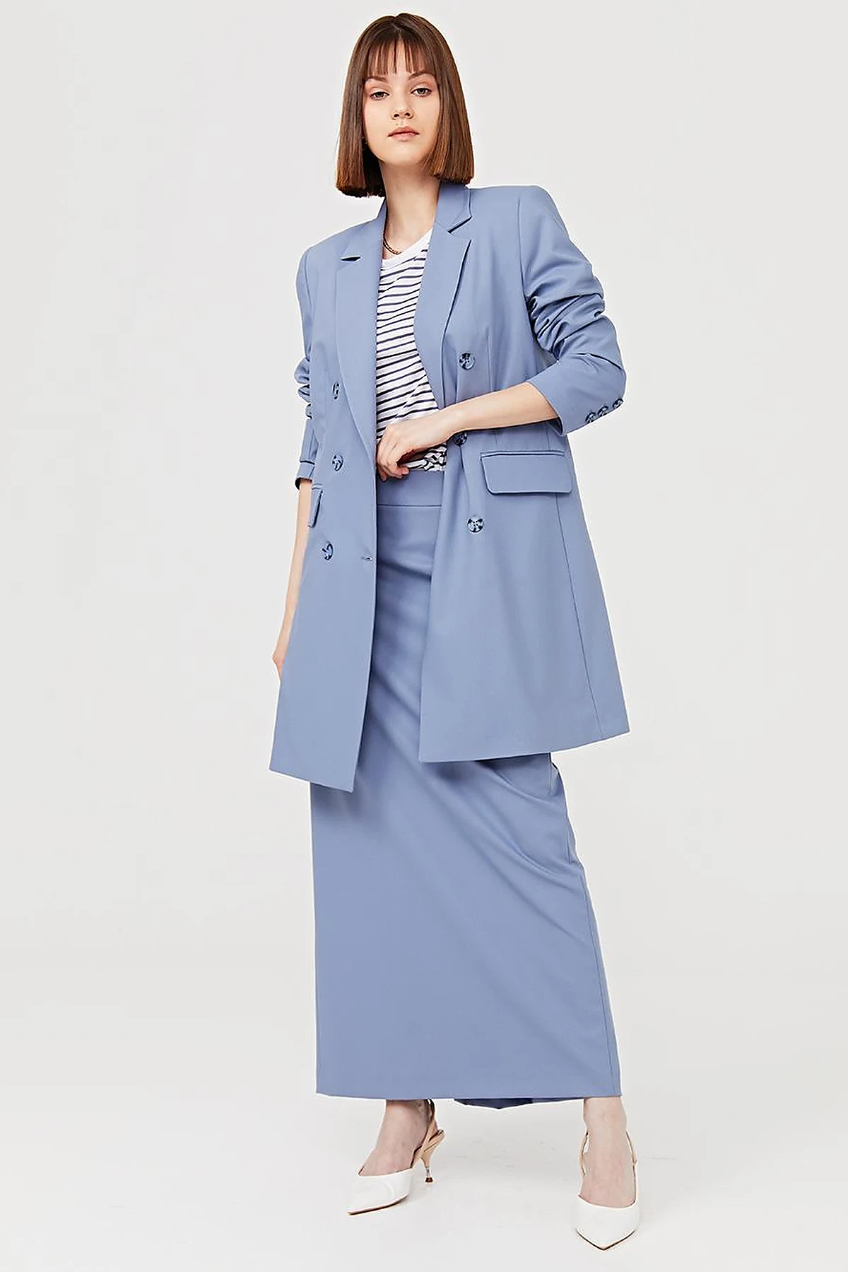 Basic Pencil Skirt Indigo
