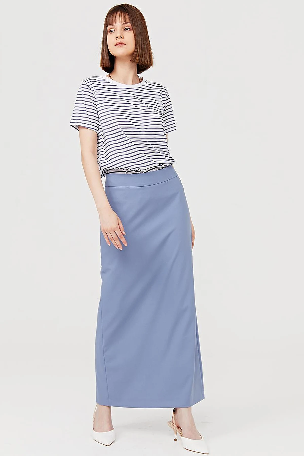 Basic Pencil Skirt Indigo