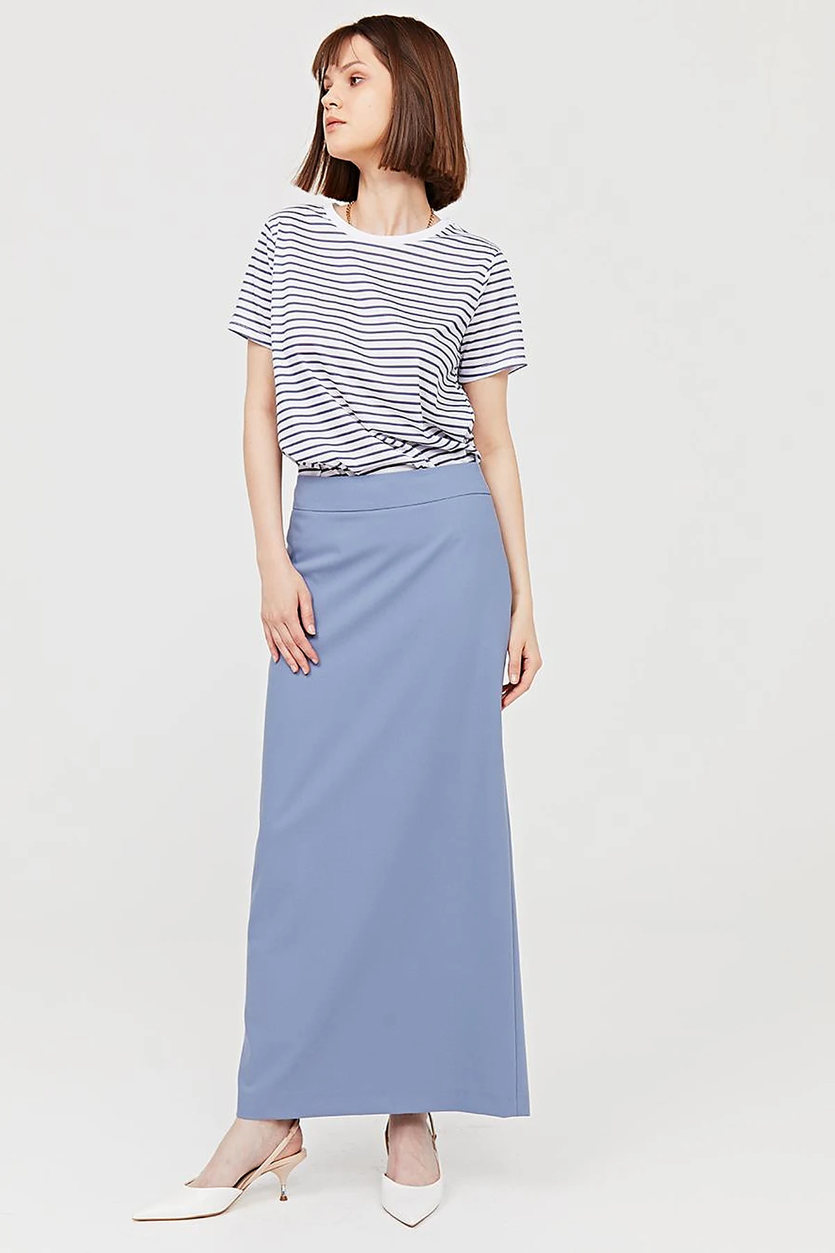 Basic Pencil Skirt Indigo