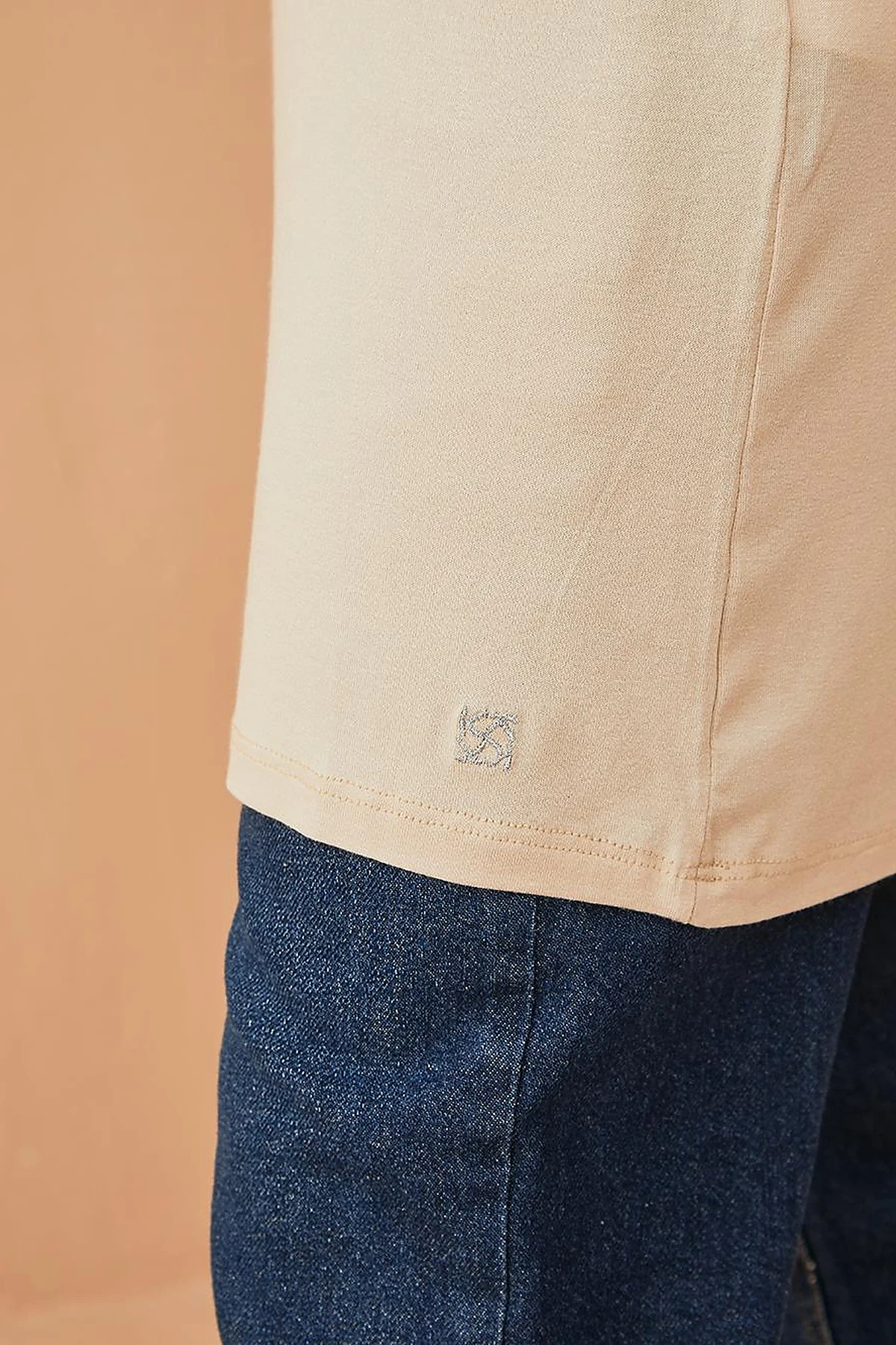 Basic Kolsuz Penye Bluz Taş SZ 10505