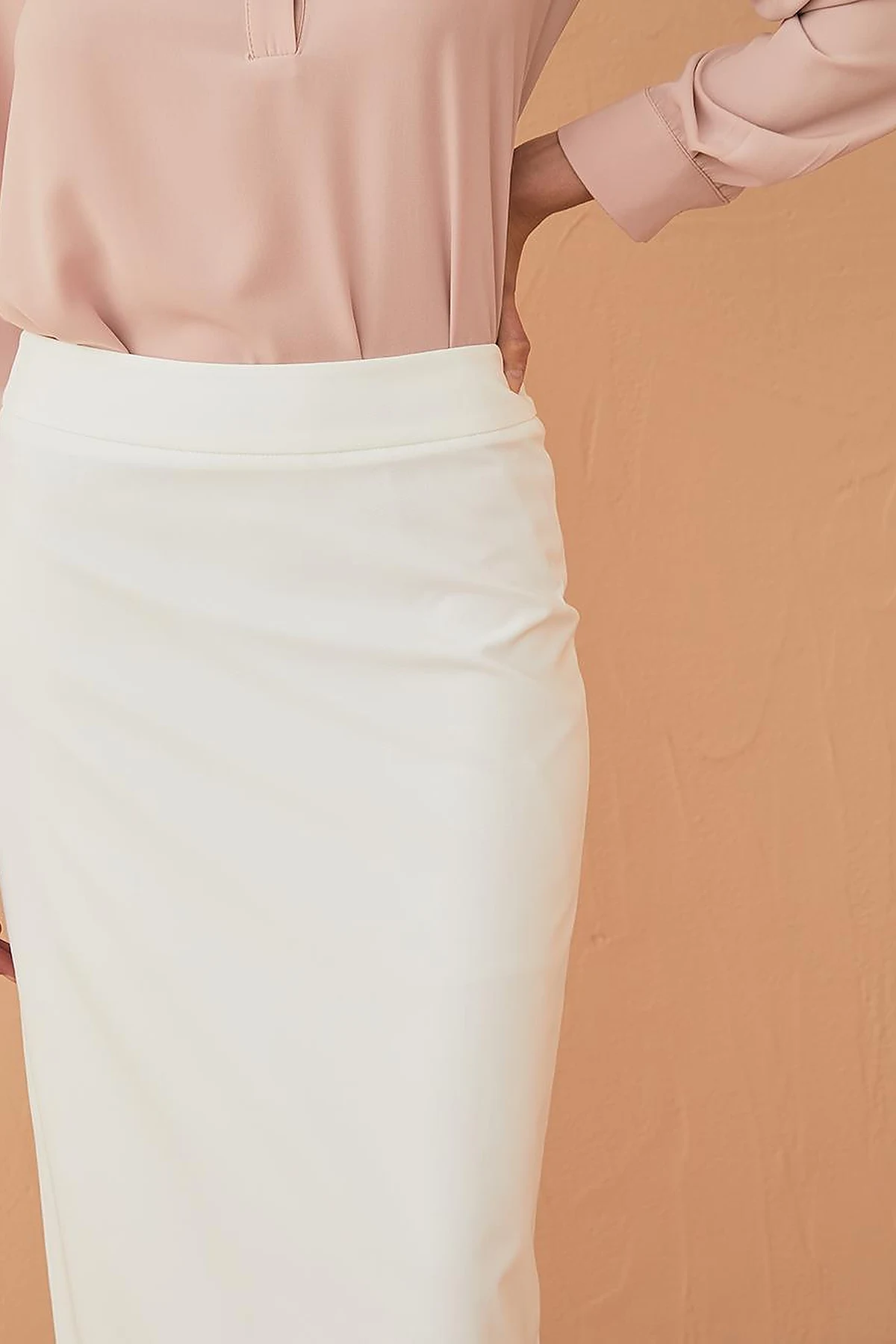 Basic Pencil Skirt Ecru