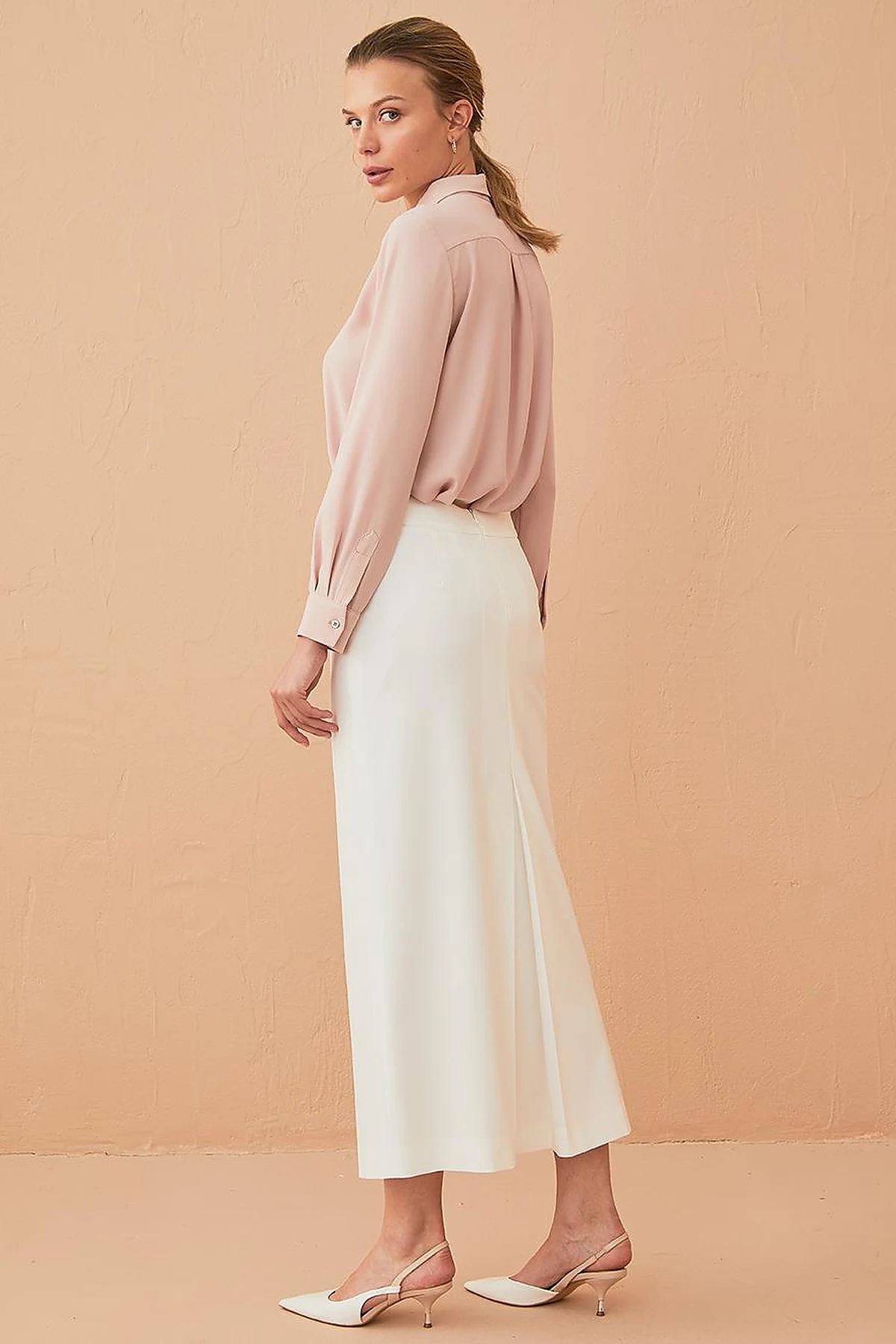 Basic Pencil Skirt Ecru