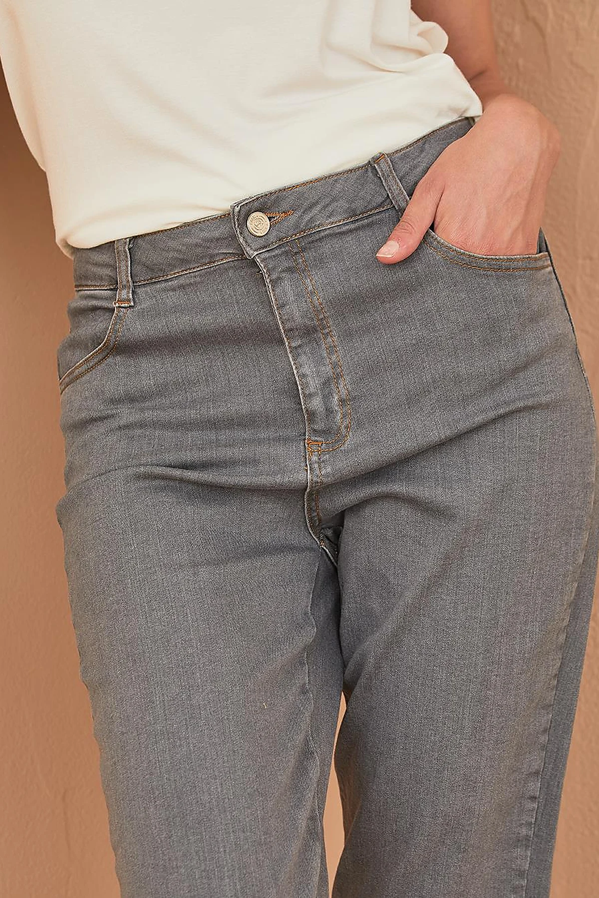 Basic Mom Jeans B21 19079 Grey
