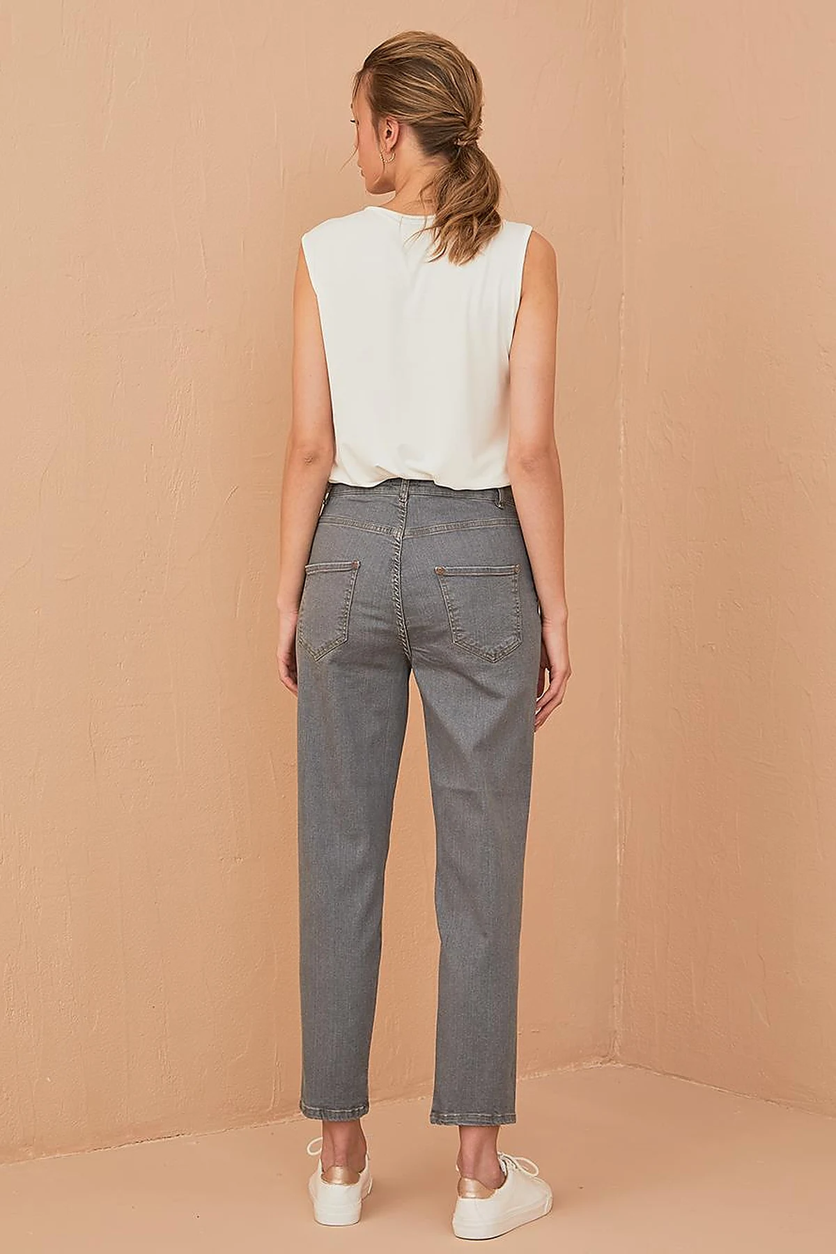 Basic Mom Jeans B21 19079 Grey