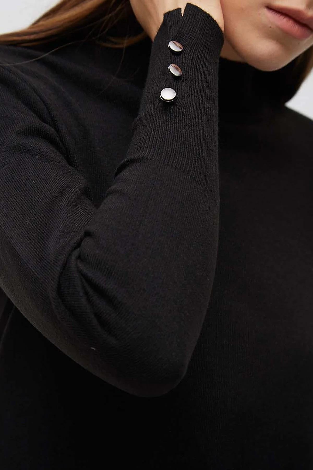 Basic Knit Sweater Powder Black SZ TRK05