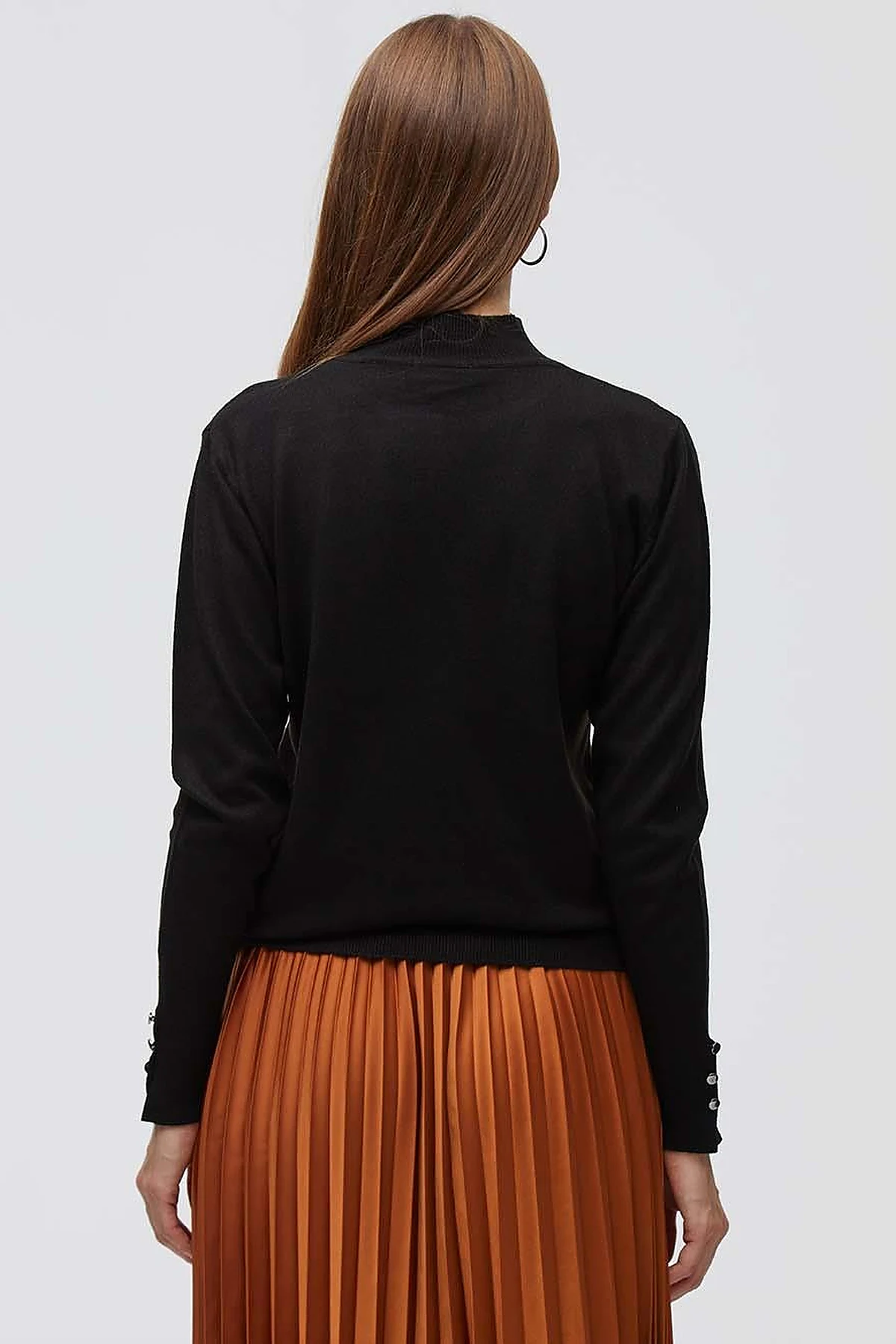 Basic Knit Sweater Powder Black SZ TRK05