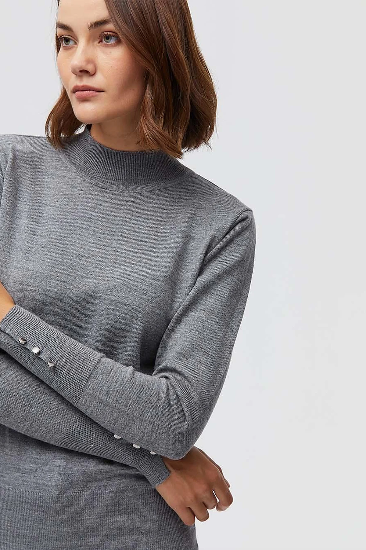 Basic Knit Blouse Grey SZ TRK05