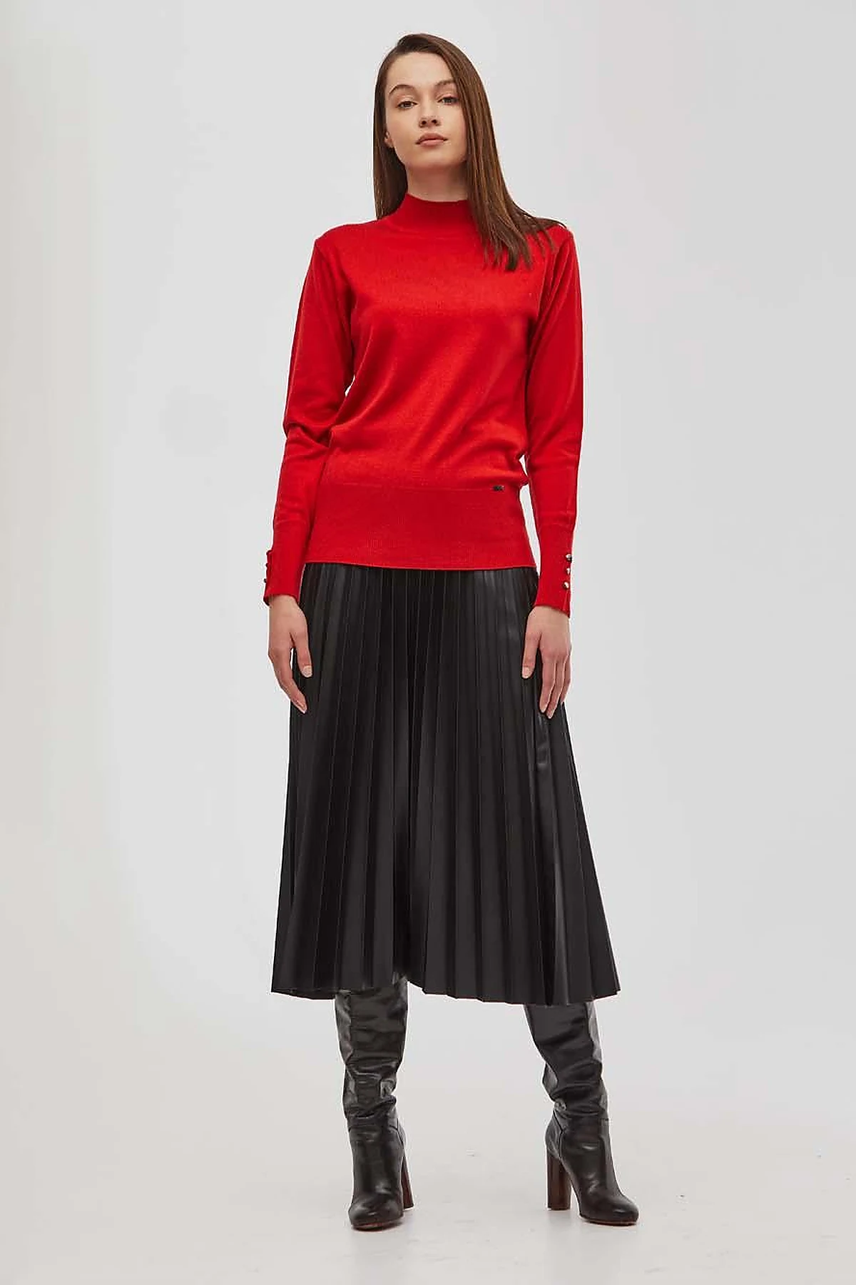 Basic Knit Sweater Powder Red SZ TRK05
