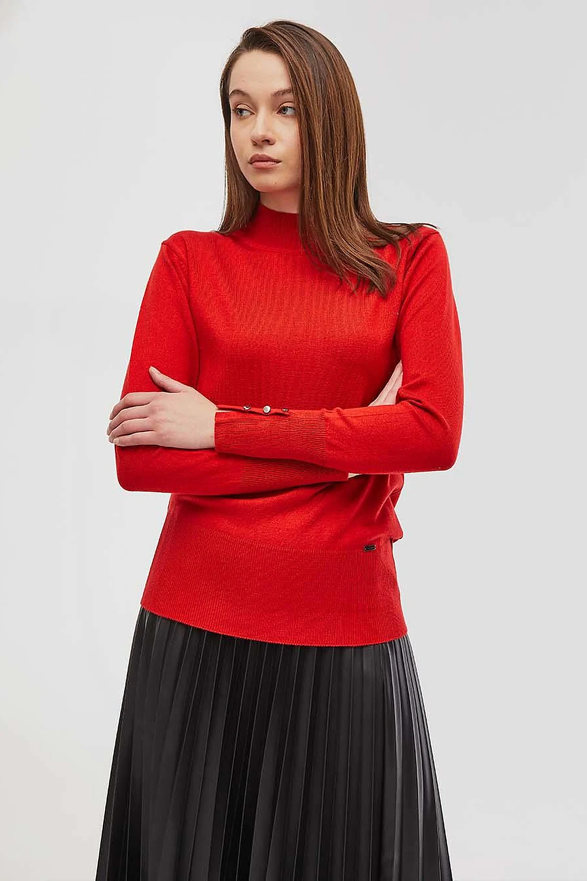 Basic Knit Sweater Powder Red SZ TRK05