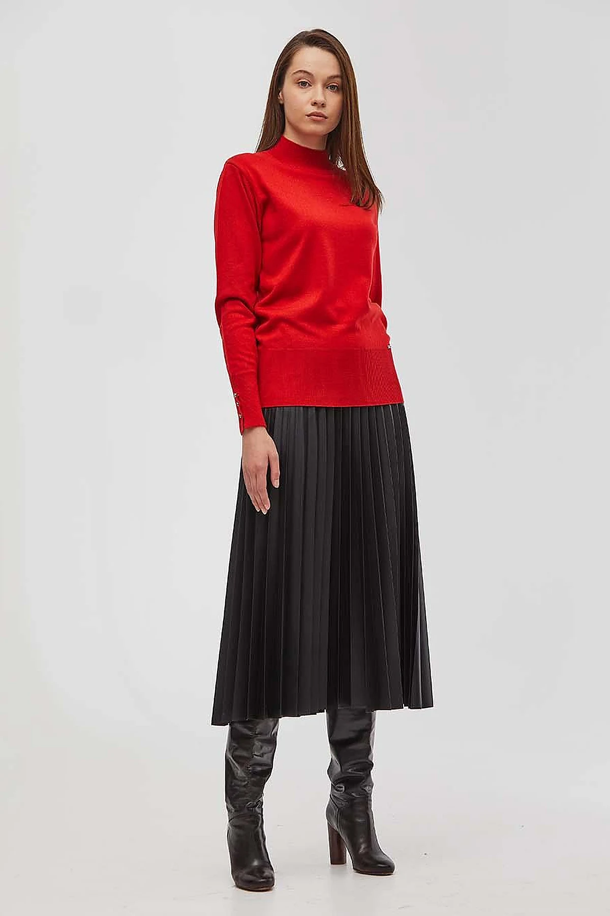 Basic Knit Sweater Powder Red SZ TRK05