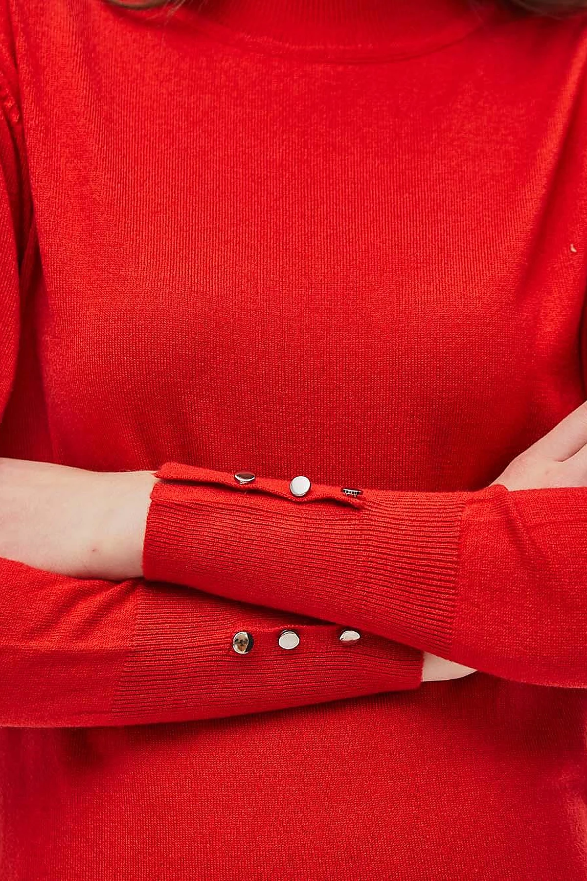 Basic Knit Sweater Powder Red SZ TRK05