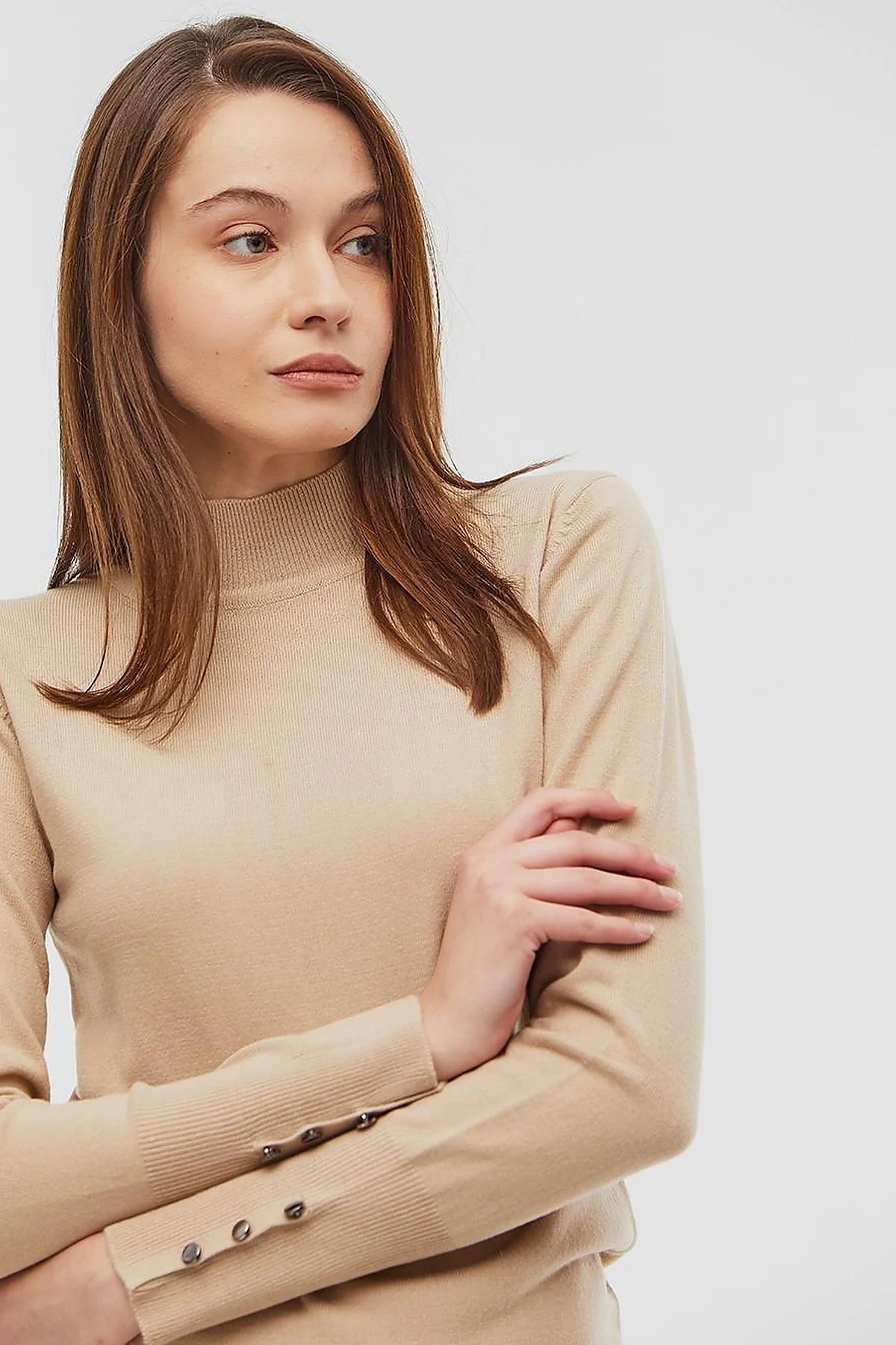 Basic Knit Sweater in Stone