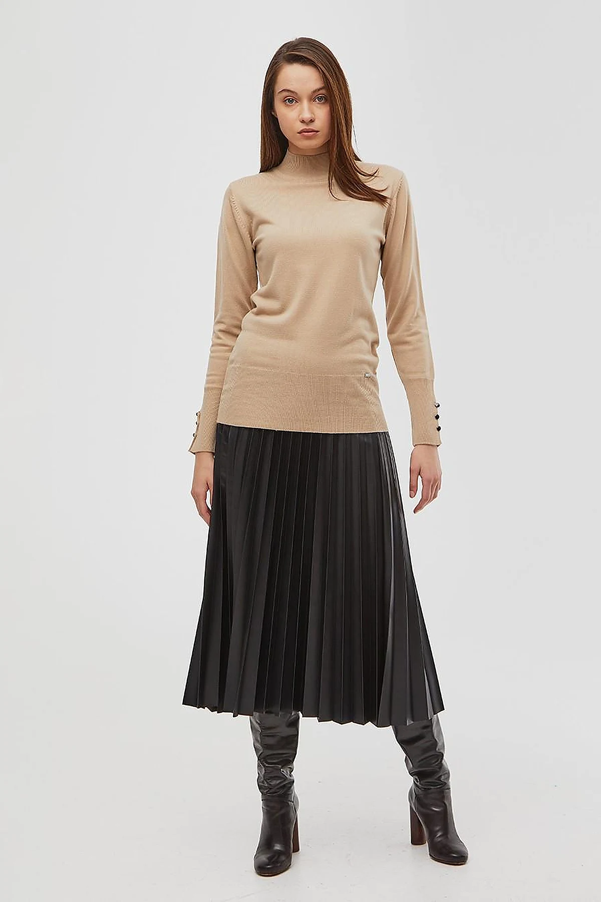 Basic Knit Sweater in Stone