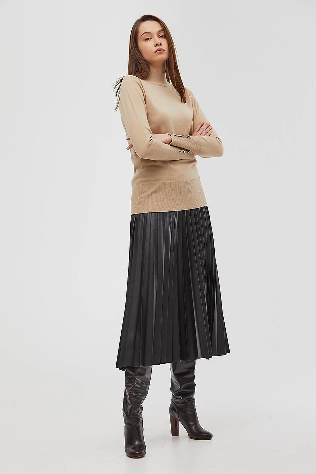 Basic Knit Sweater in Stone