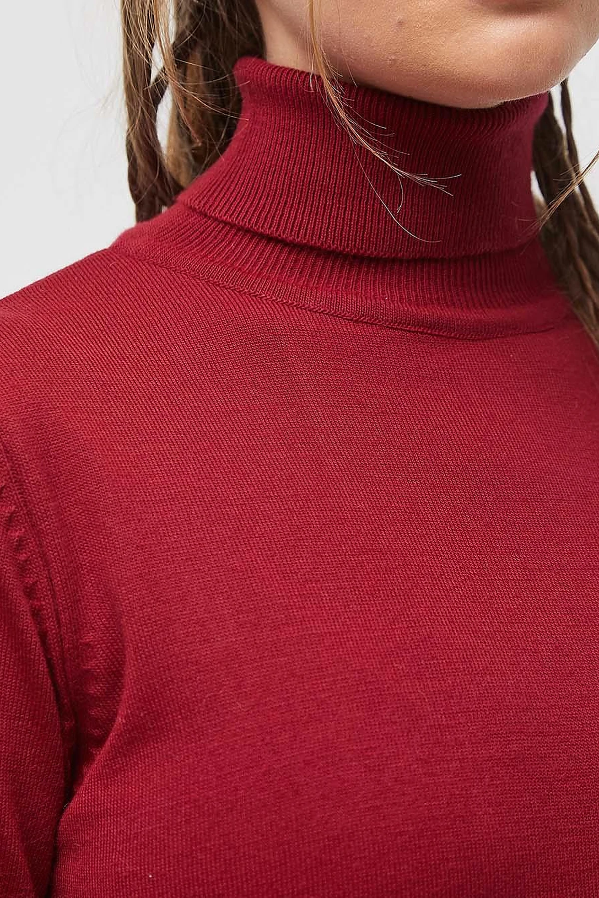 Basic Turtleneck Knitwear Tunic Plum