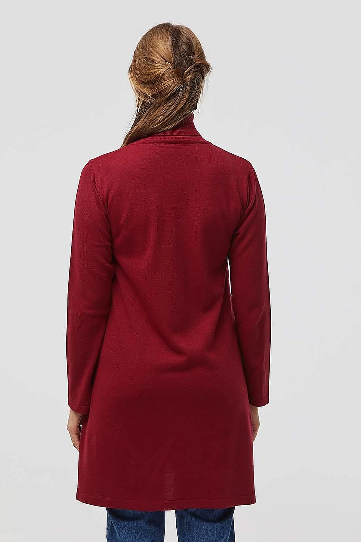 Basic Turtleneck Knitwear Tunic Plum