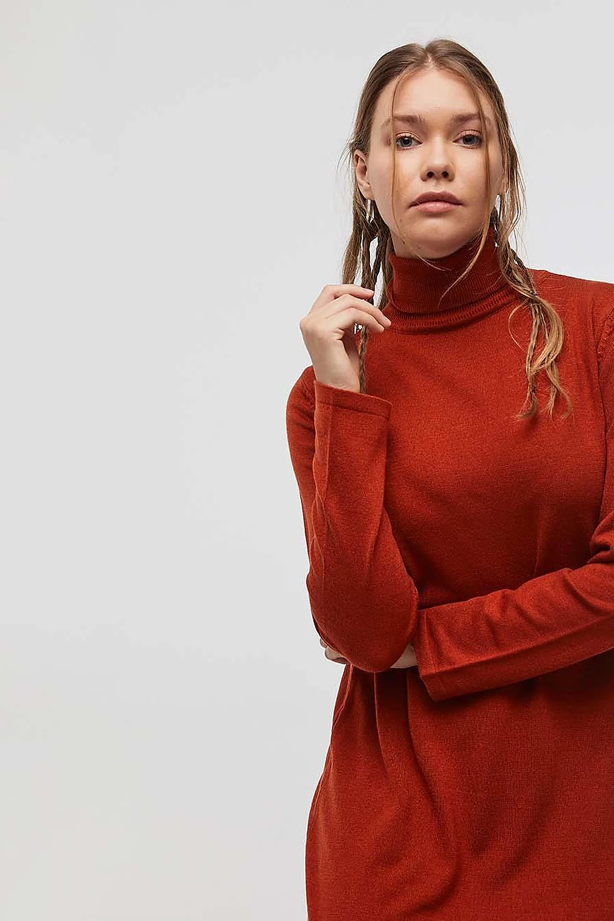 Basic Turtleneck Knitwear Tunic Tile