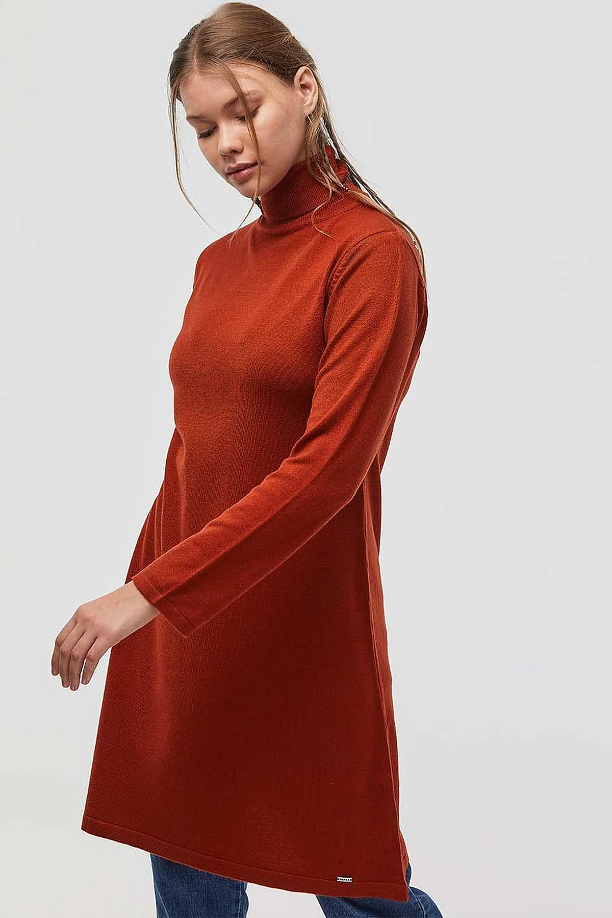 Basic Turtleneck Knitwear Tunic Tile