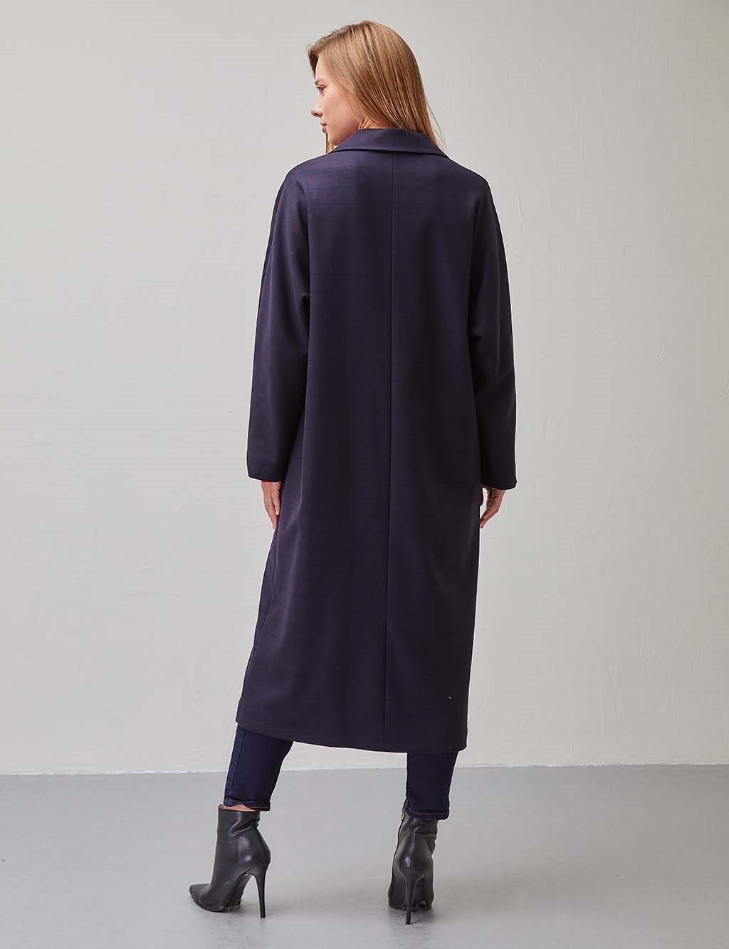Oversize Double Breasted Coat Navy
