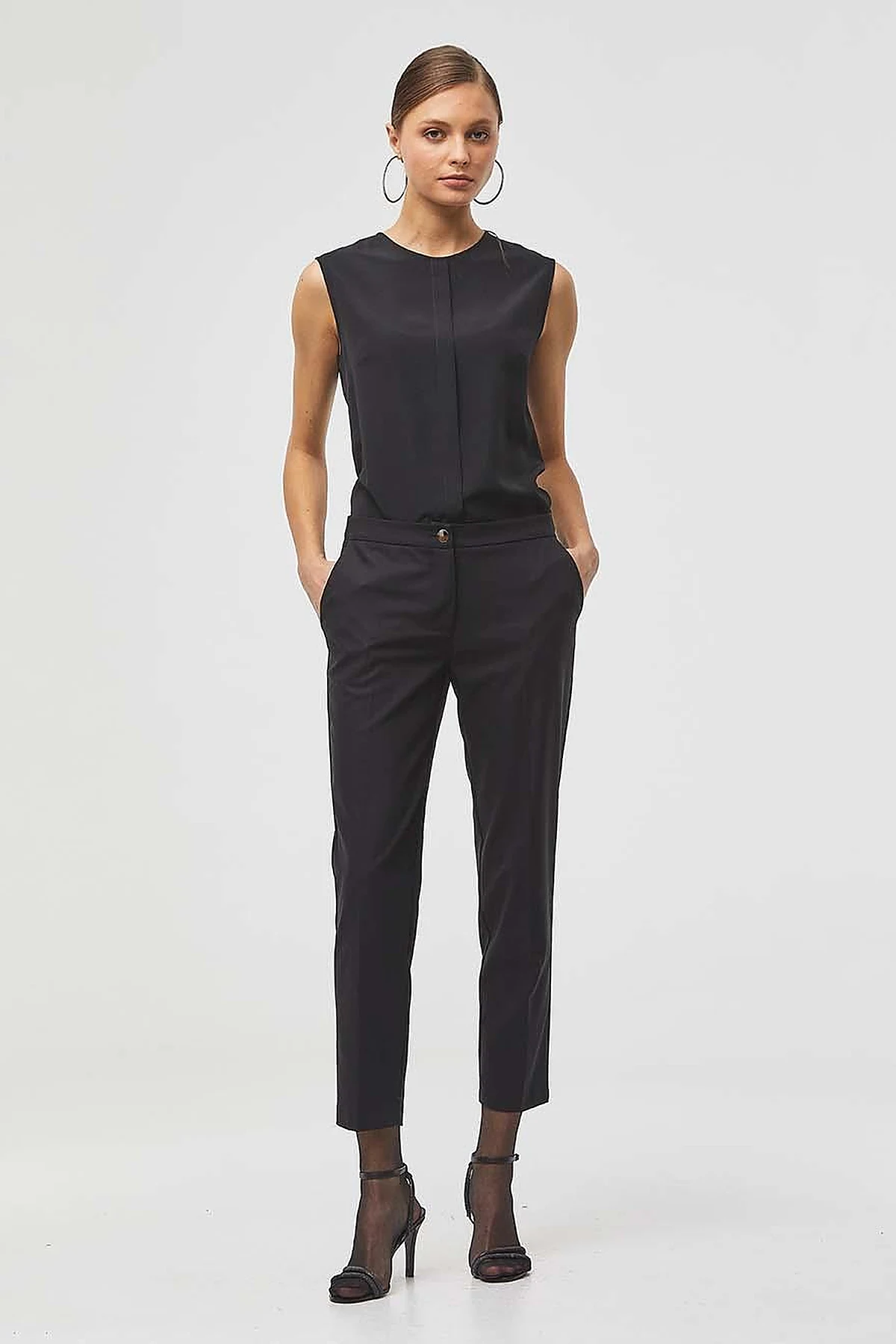 Basic Fermuarlı Pantolon Siyah