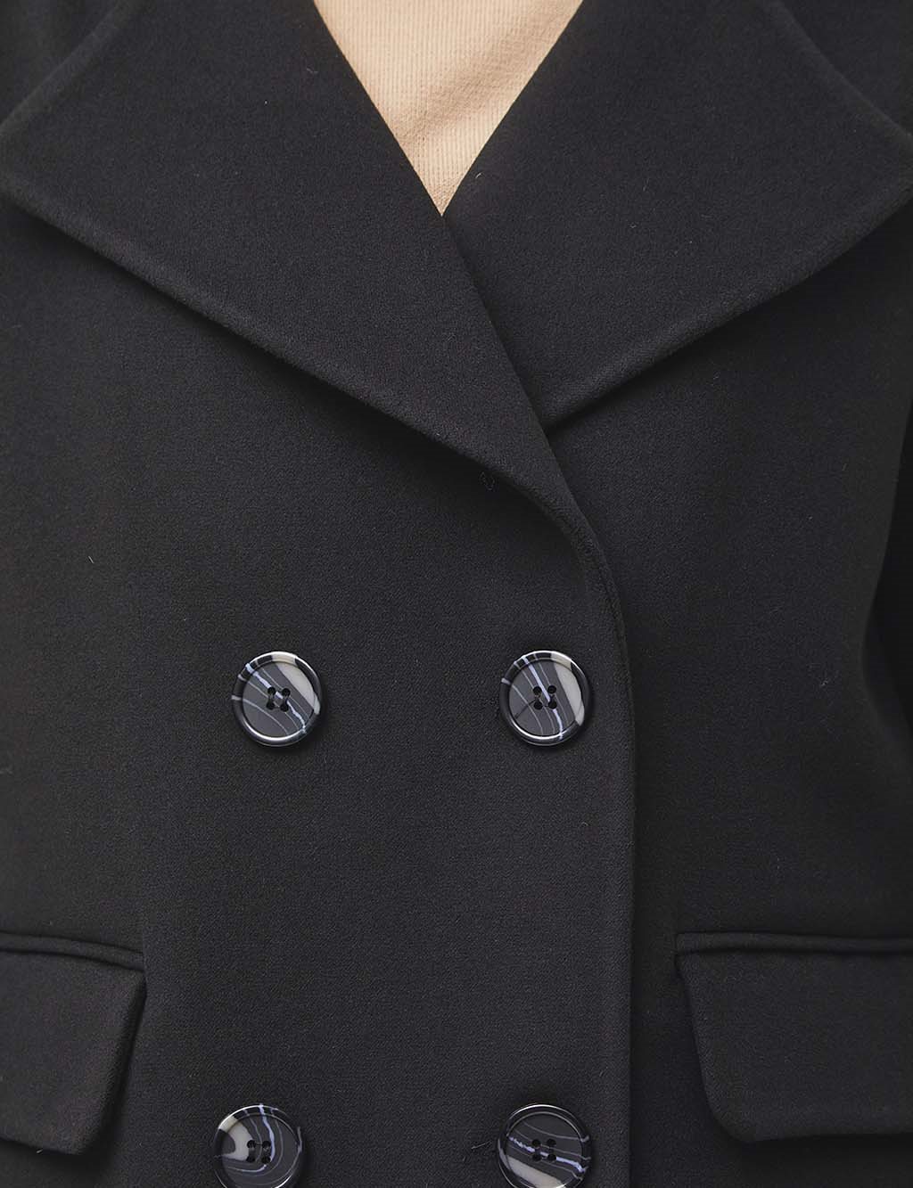 Double Breasted Coat Black