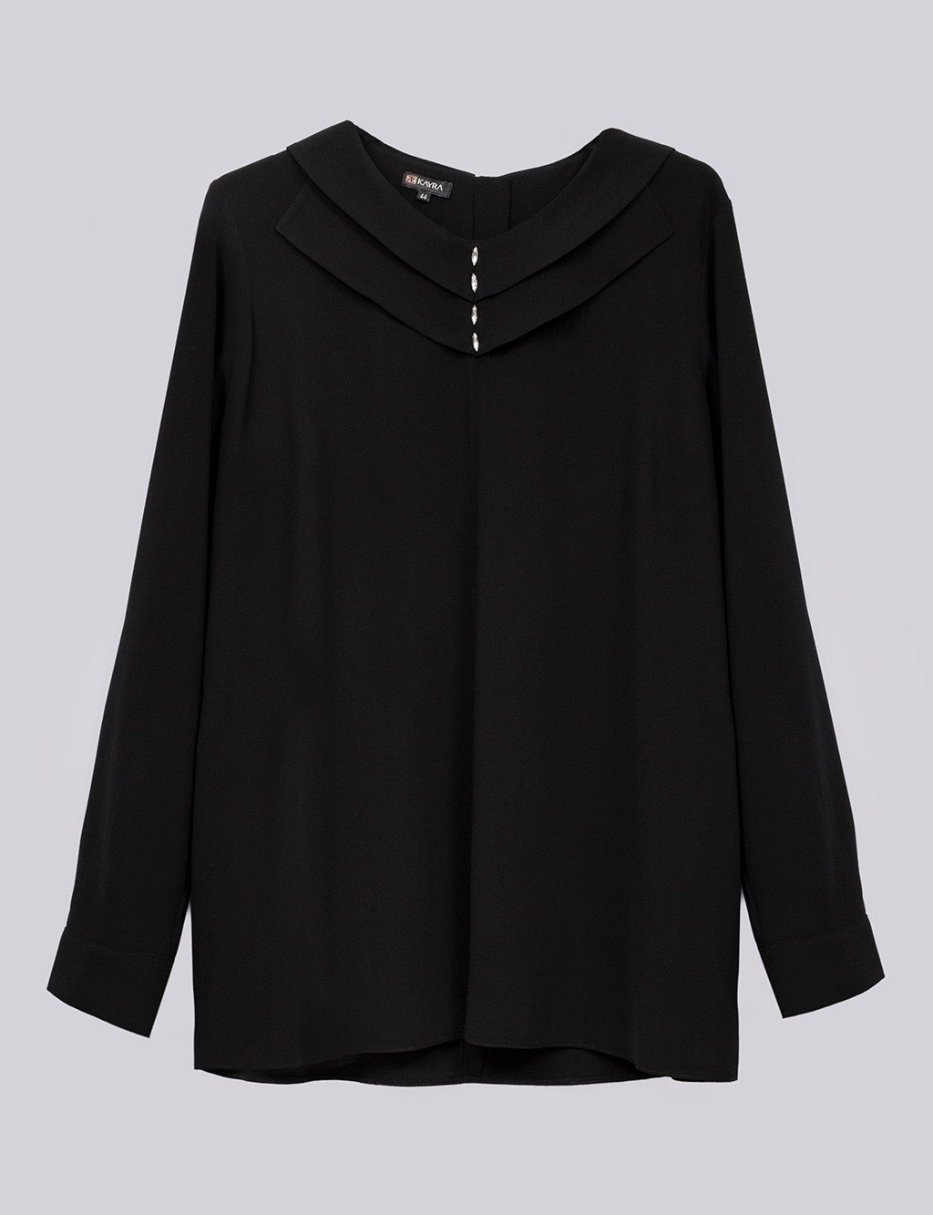 Collar Embellished Blouse Black