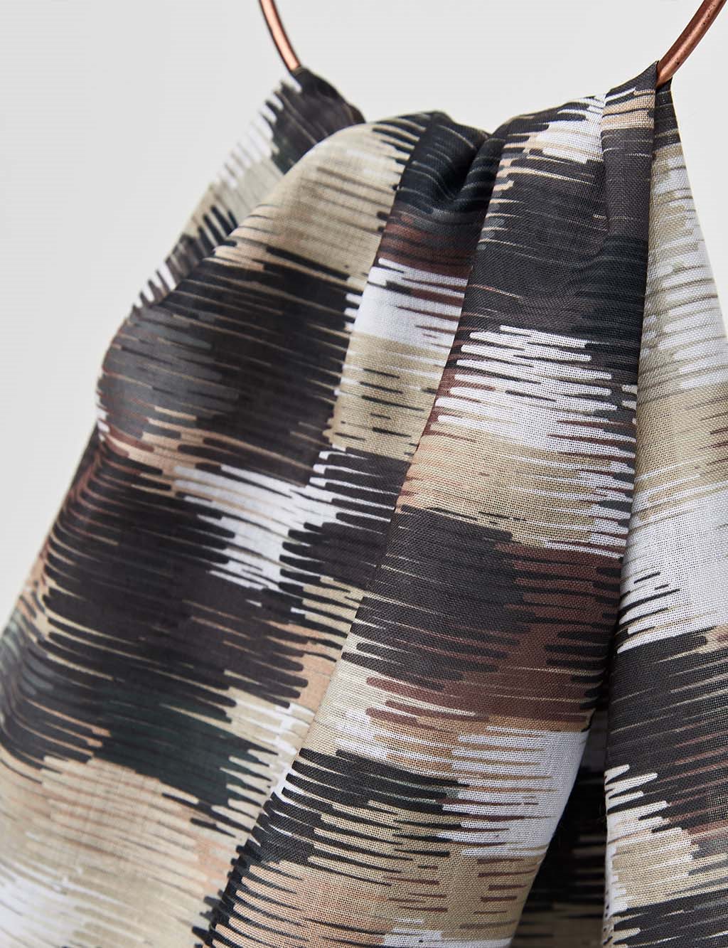 Abstract Patterned Shawl Brown