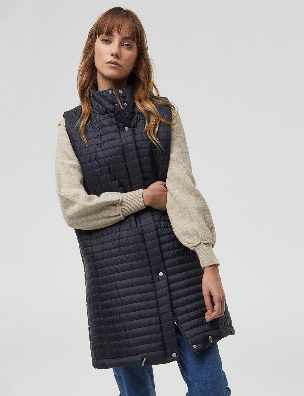 Quilted Inflatable Vest Navy
