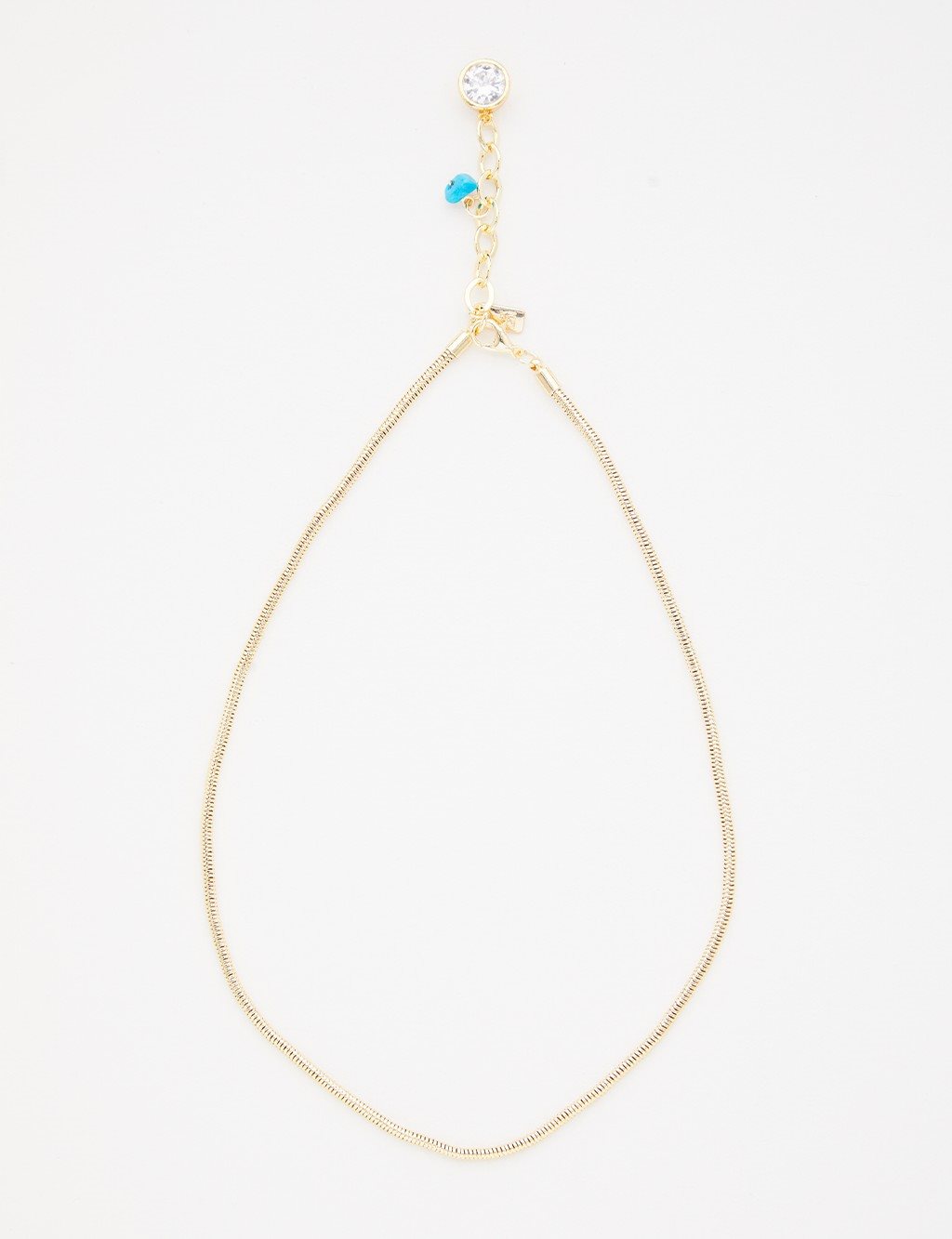 Stone Italian Chain Necklace Gold Color