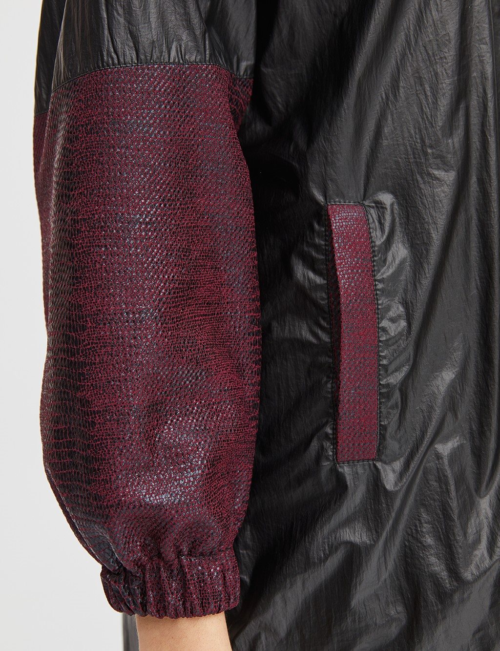 Parachute Fabric Zipper Jacket Claret Red
