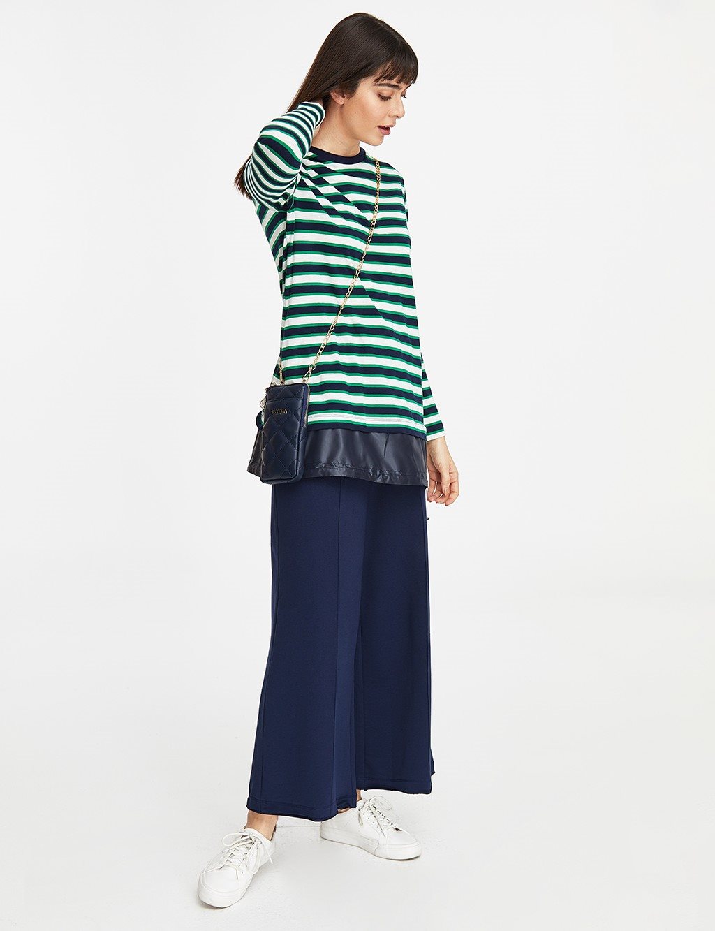 Striped Blouse Navy-Green