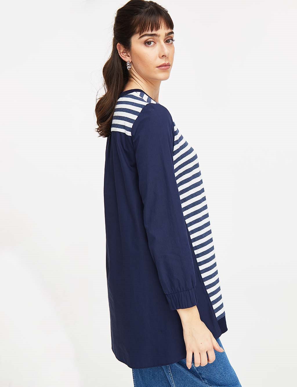 Striped Blouse Navy-White