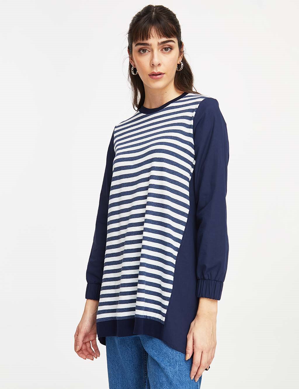 Striped Blouse Navy-White