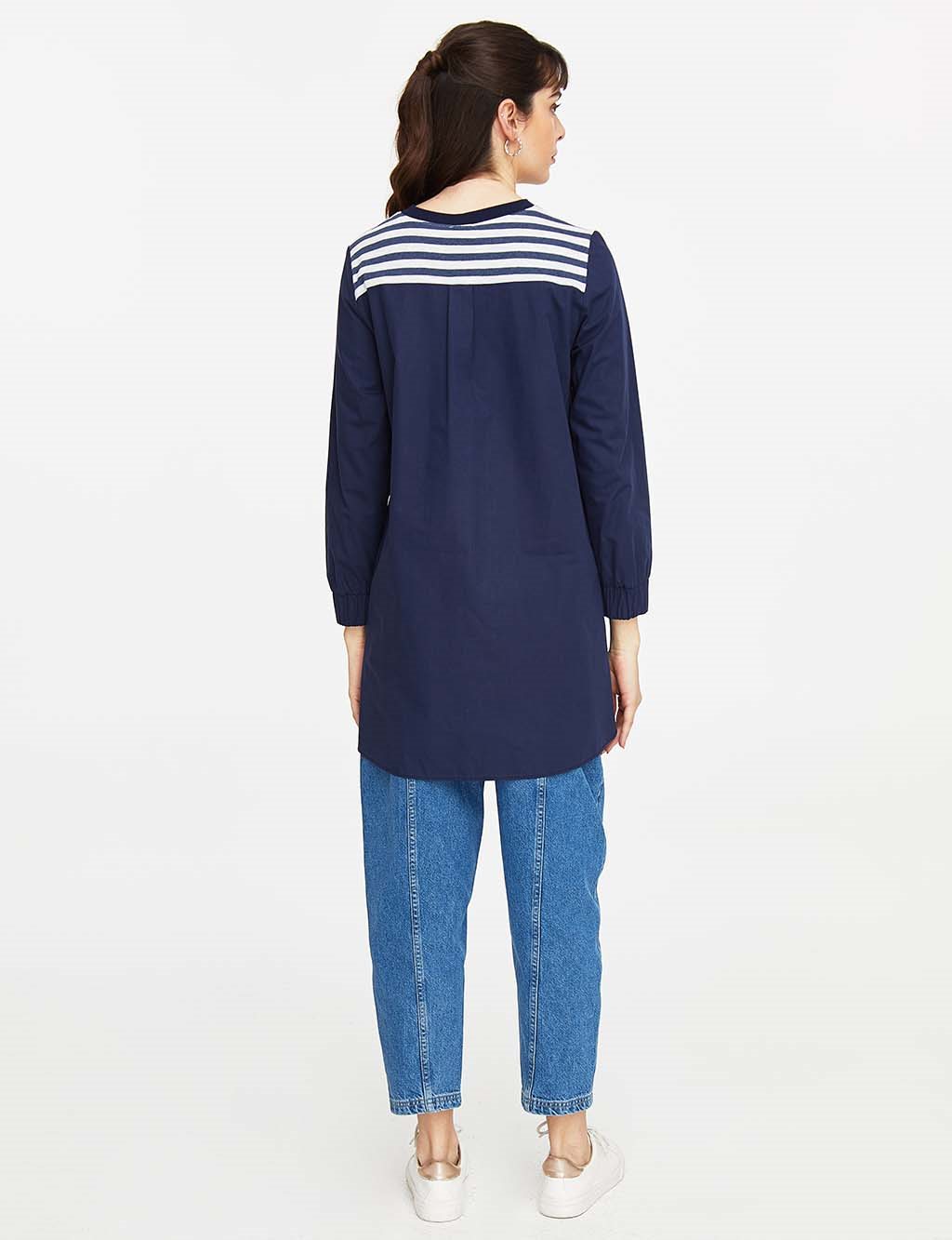 Striped Blouse Navy-White