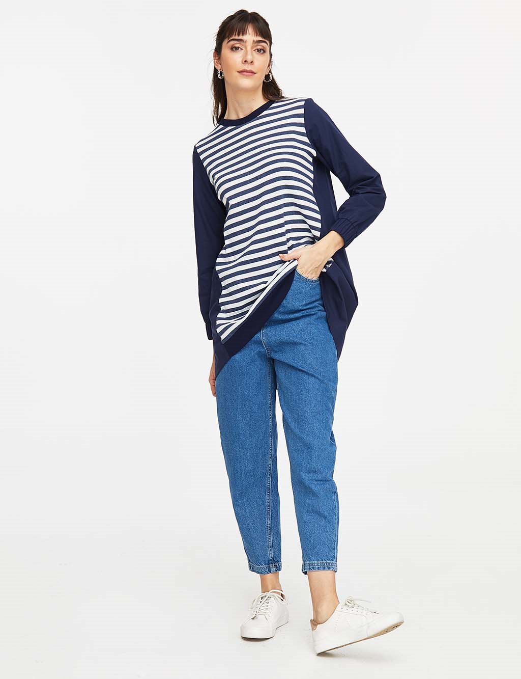 Striped Blouse Navy-White