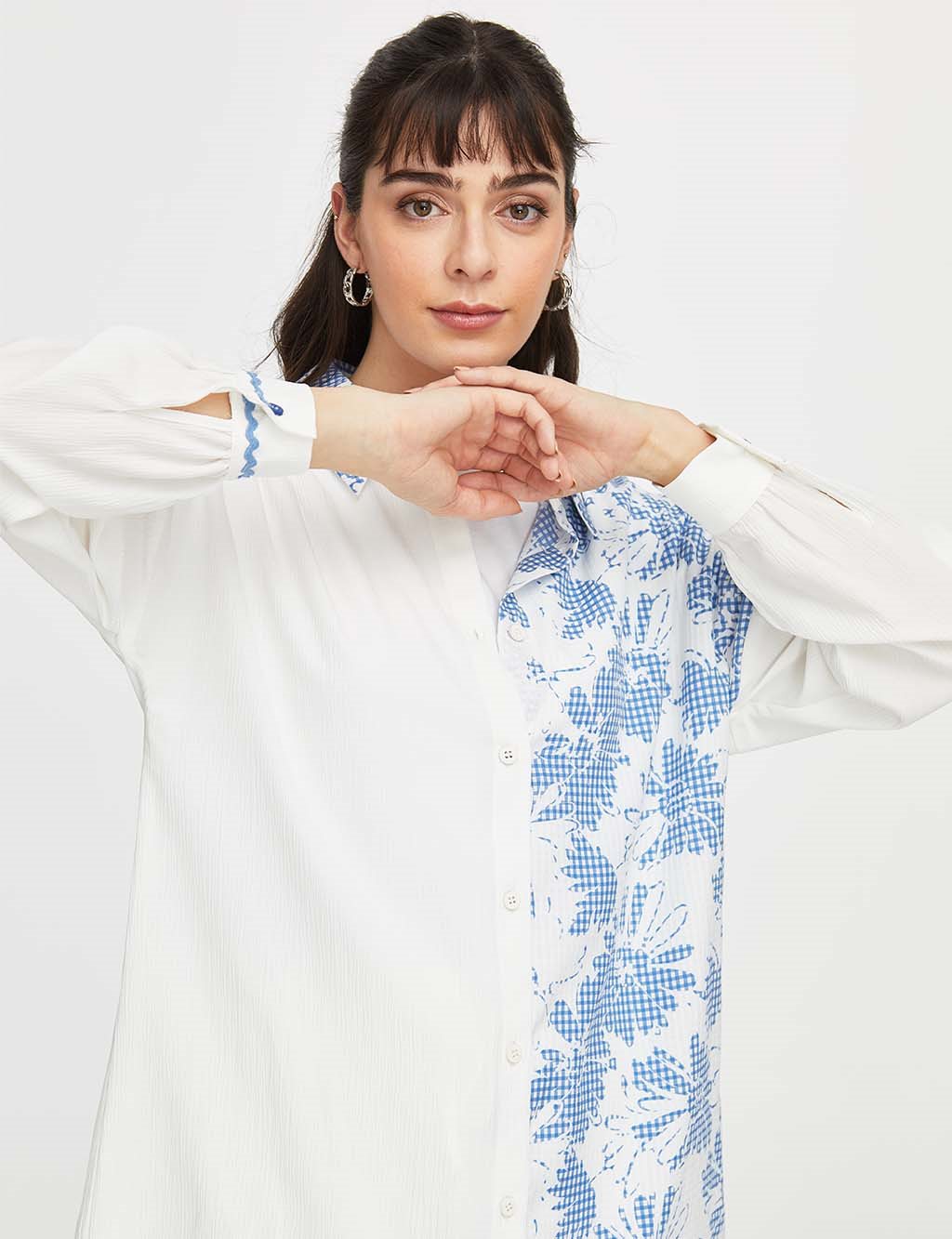 KYR Çiçekli Tunik Ekru