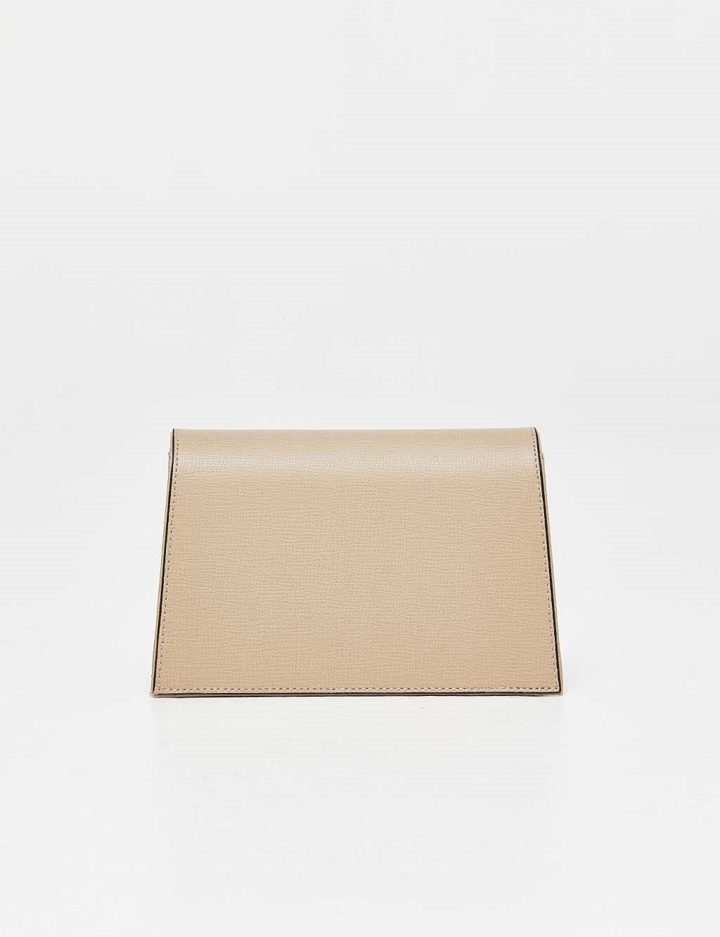 Rectangle Bag with Lid Light Brown