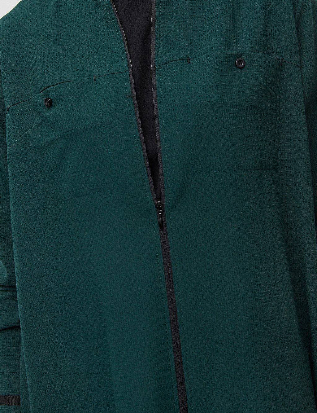 KYR Zipper Closure Grandad Collar Tunic Emerald