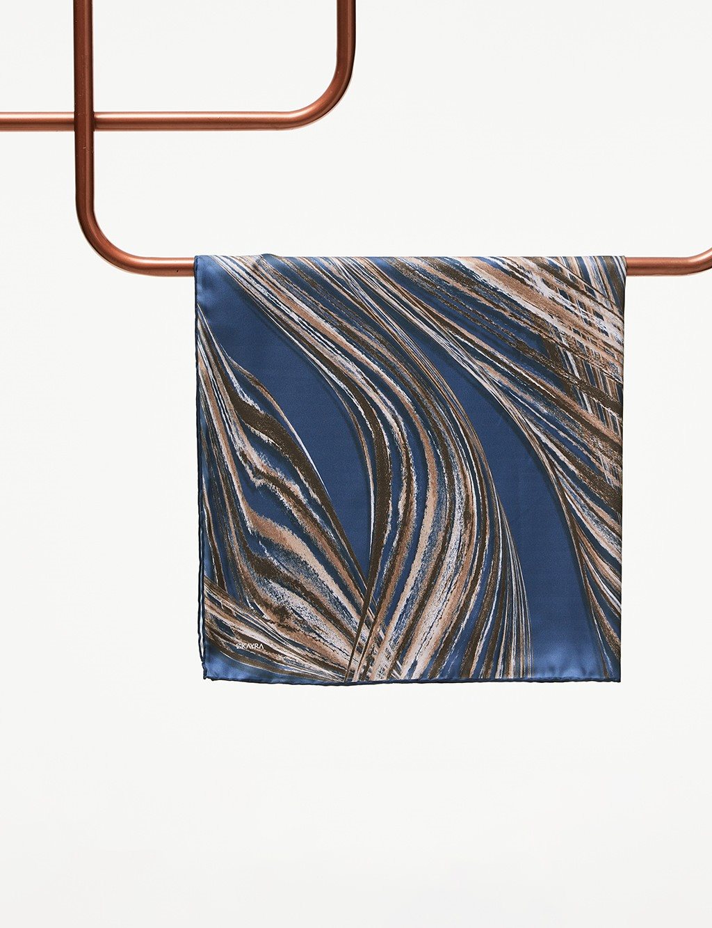 Abstract Patterned Scarf Navy
