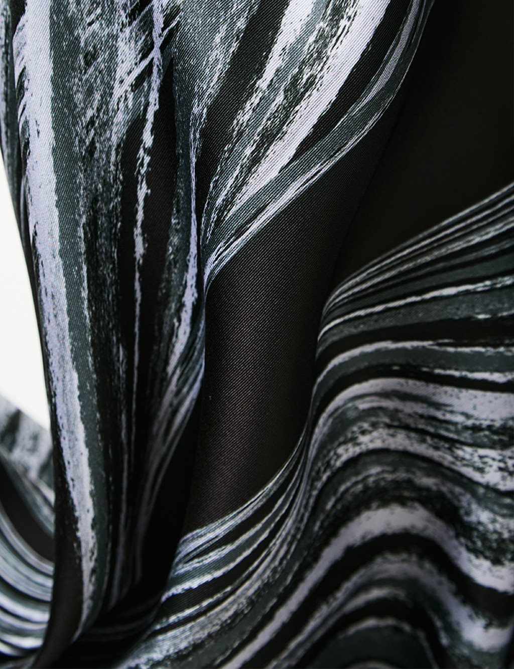 Abstract Patterned Scarf Black