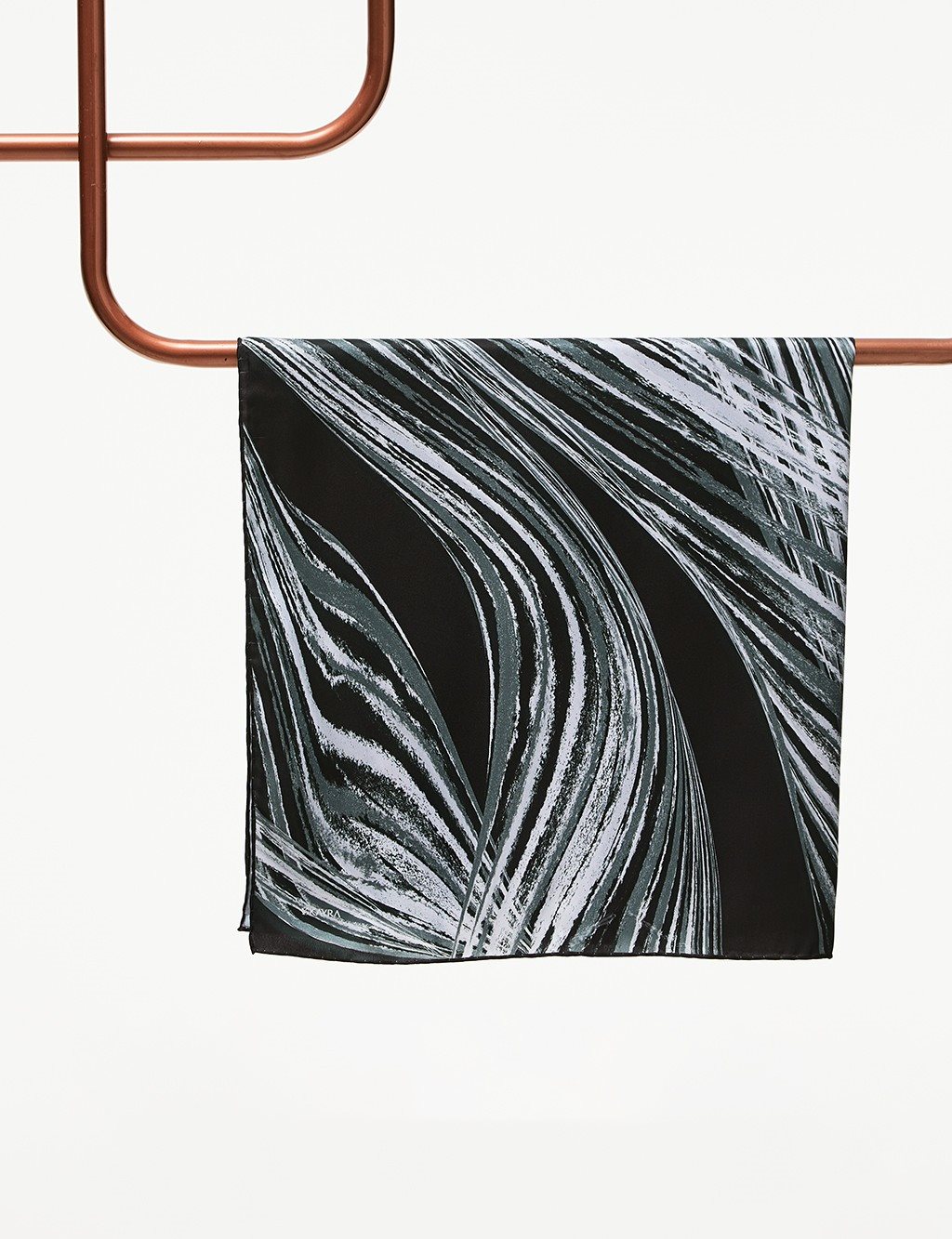 Abstract Patterned Scarf Black