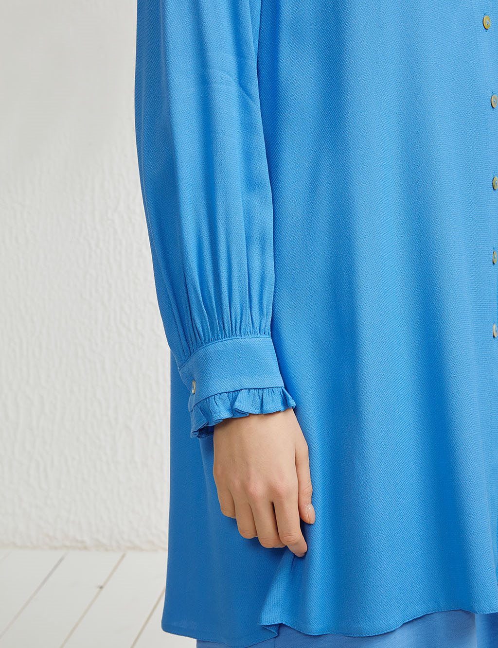 KYR Frilly Ankle and Collar Tunic Blue