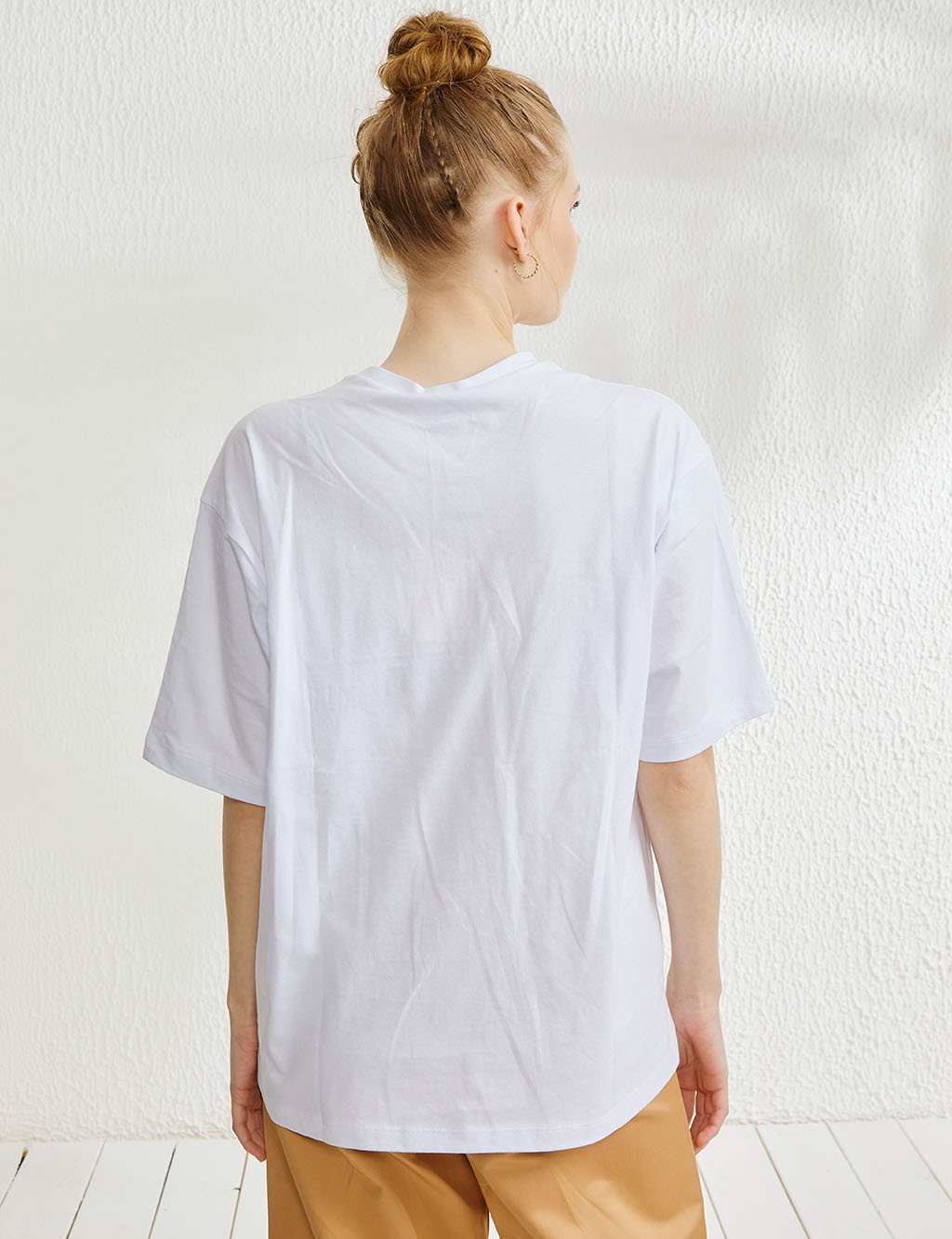 Baskılı T-Shirt Beyaz