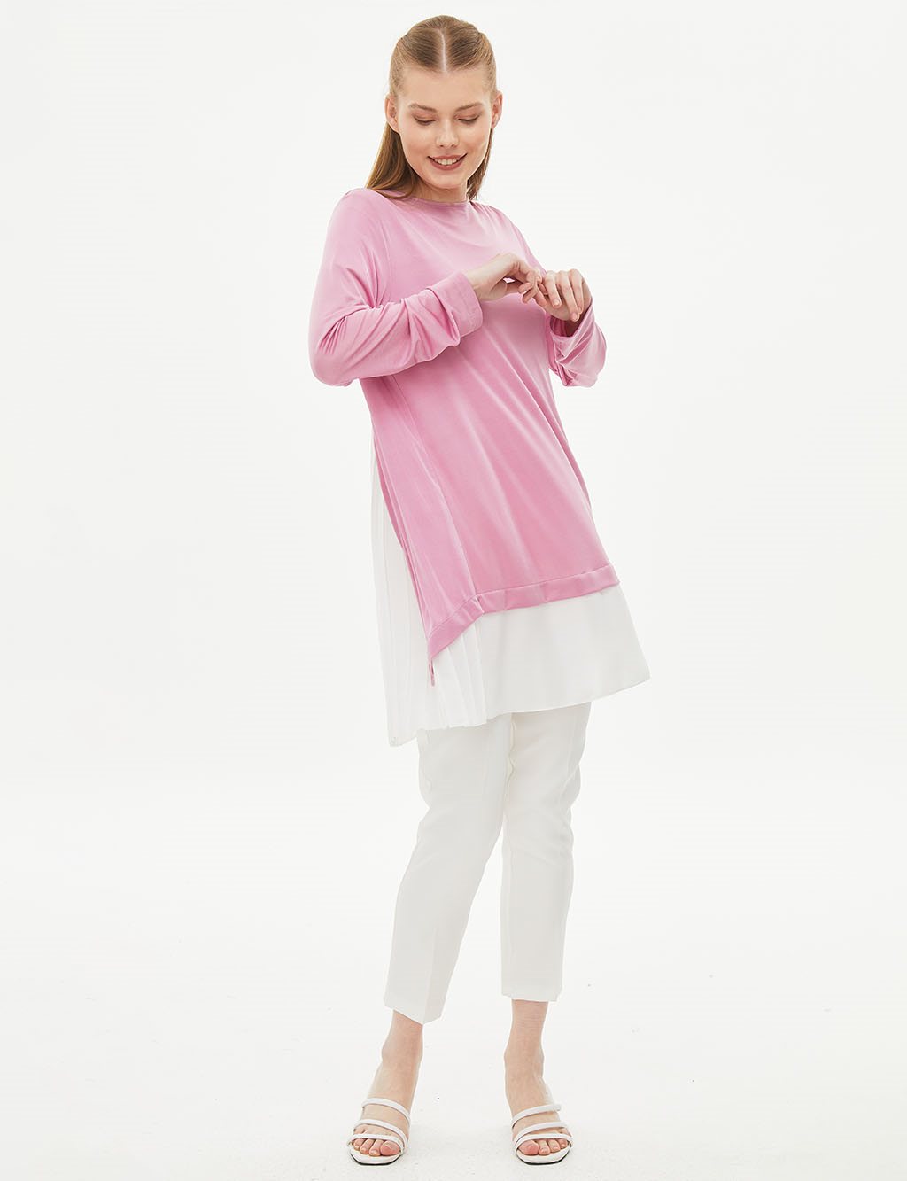 Layered Pleat Detailed Tunic Lilac