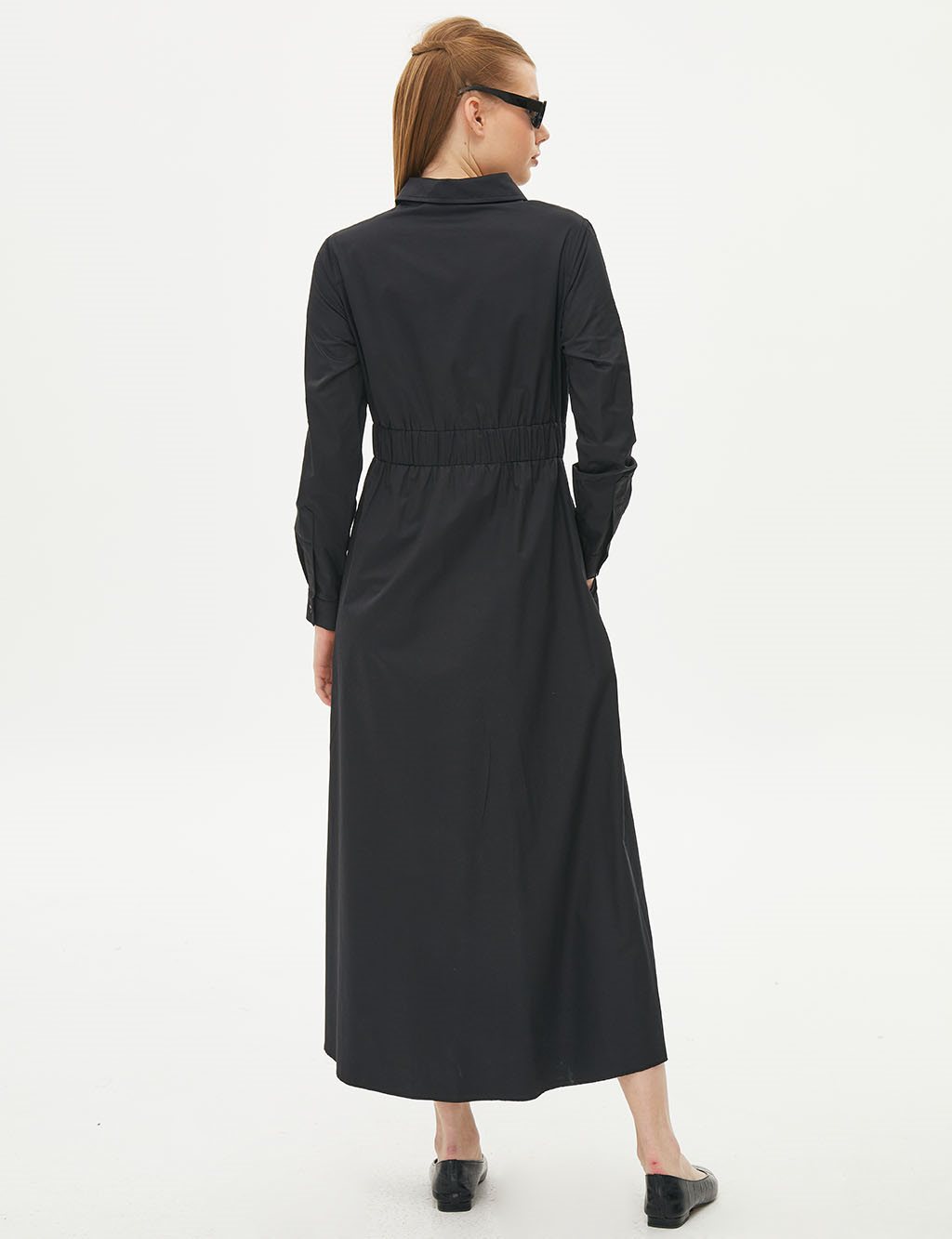 KYR Elastic Waist Punto Stitched Dress Black