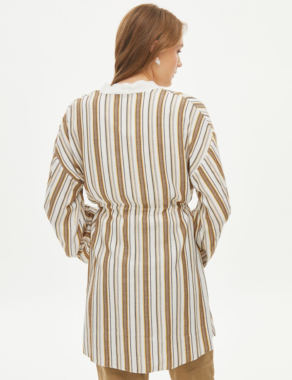 KYR Striped Kimono Ecru-Brown