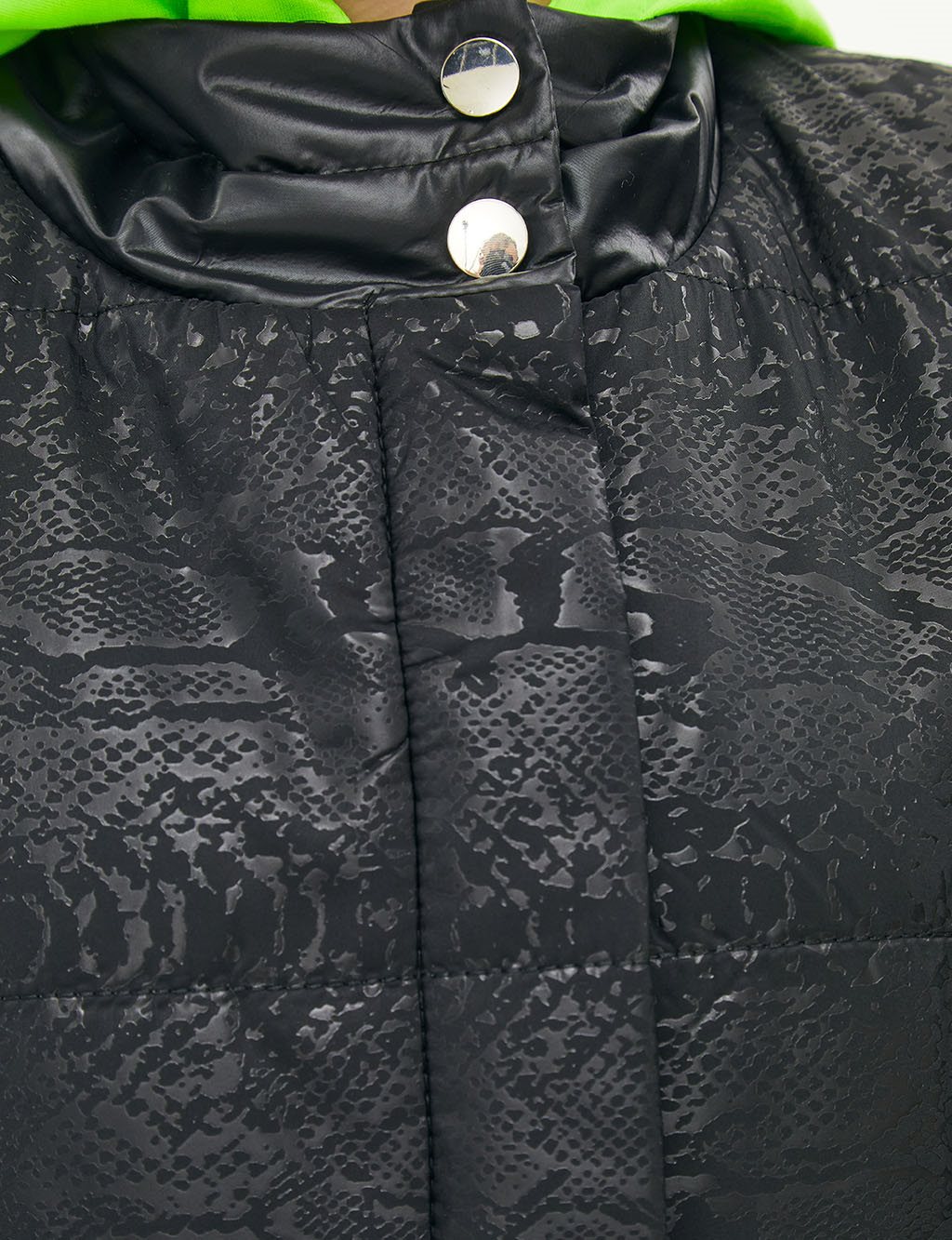 Quilted Grandad Collar Inflatable Vest Black