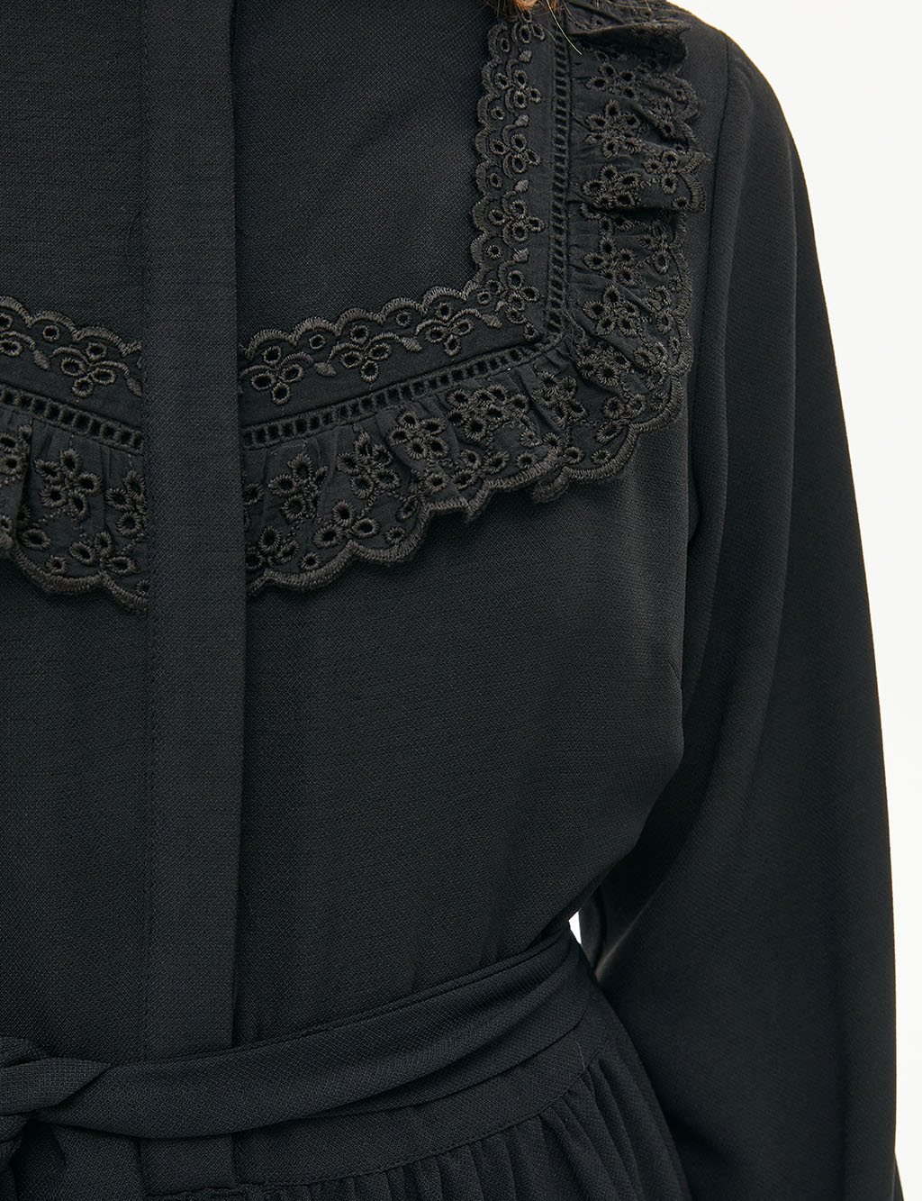 KYR Scalloped Full Length Dress Black