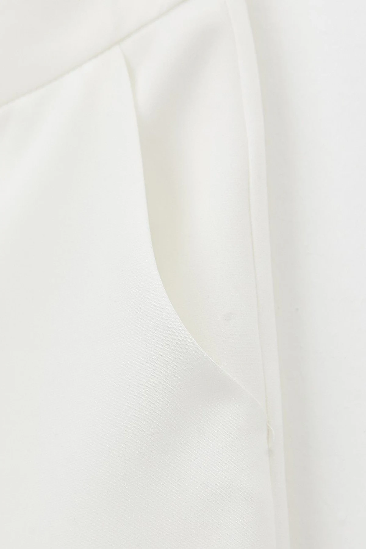 Basic Zippered Trousers Ecru